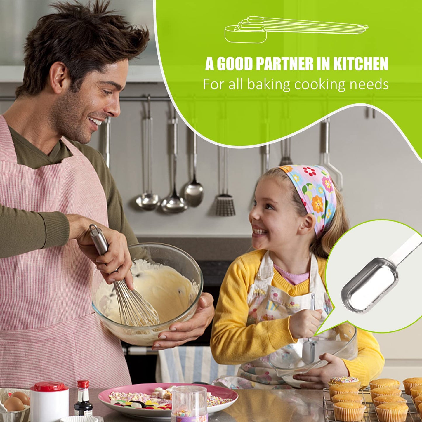 BERYLER 5PCS 1/2tsp (1/6tbsp, 2.5ml) Single Measuring Spoon, Stainless Steel Long Handle Individual Teaspoons Only