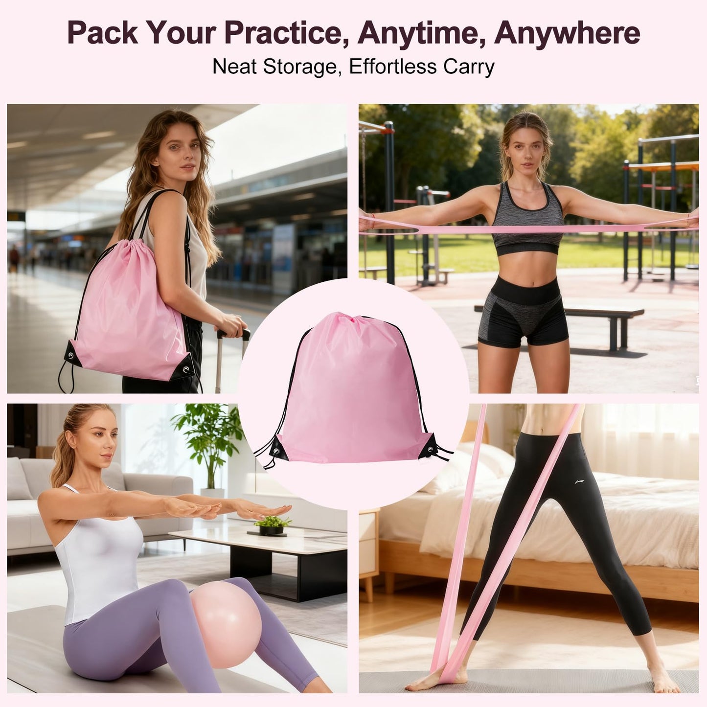 TSPFUI Pilates Ring Kit for Women,Pilates Equipment with Pilates Ring and Ball, 5 Resistance Bands,Yoga Block,Workout Guide Included,Full-Body Pilates Workout Equipment Suitable for Beginners
