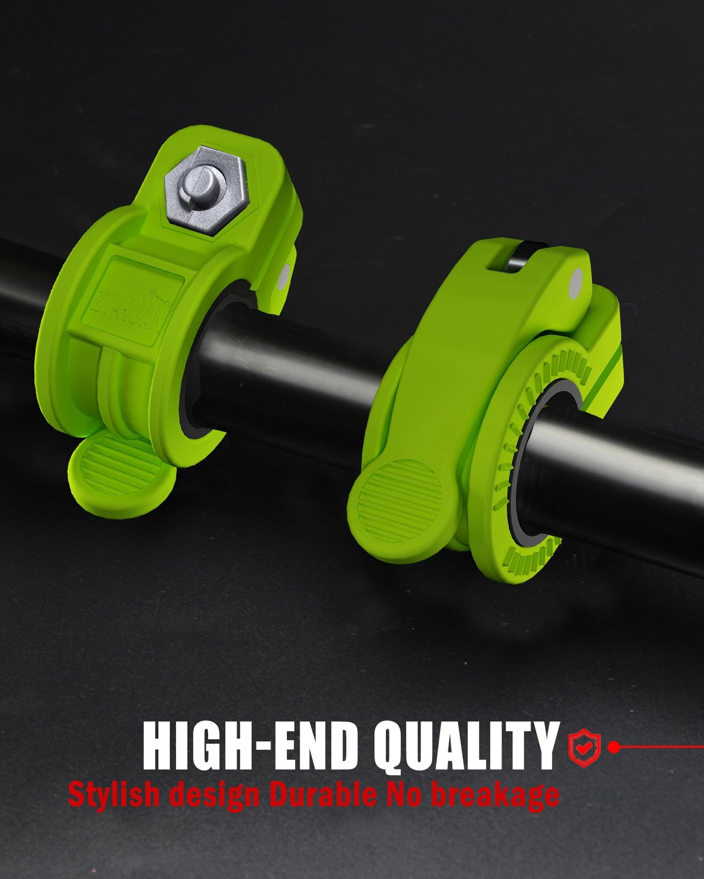ZY-HUAN mini Barbell Clips 1 inch I Multi-Size Adjustable Barbell Collar I 1 inch Barbell ClampsIQuick Release Weight Clips Pair of Locking for Dumbbell Bar (Green)