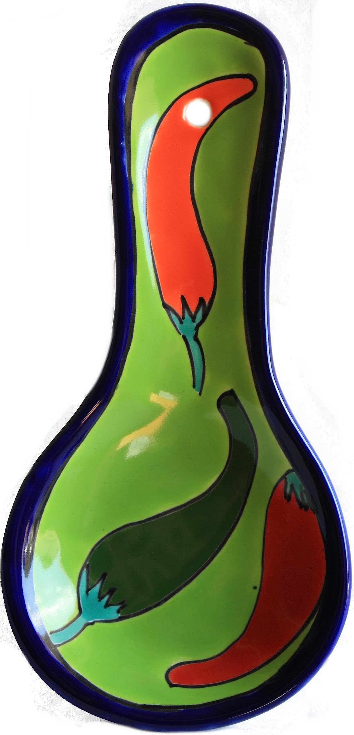 Chiles Talavera Ceramic Spoon Rest