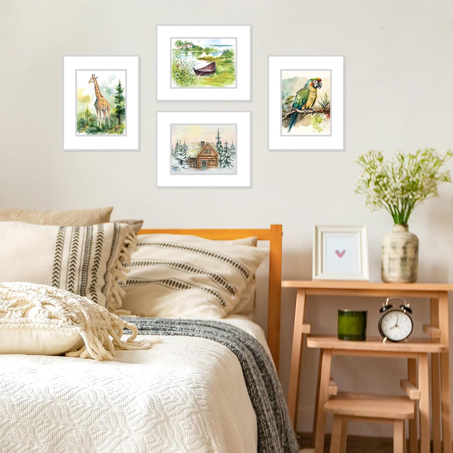 15 Pack 8.5x11 6x8 White Picture Mats, Frame Mattes for Pictures Photo Frame Mat Core Bevel Cut Mat Board Show Kit