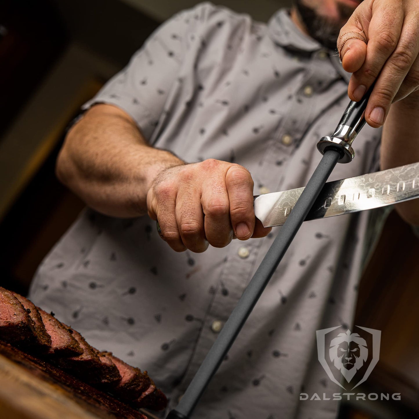 Dalstrong Honing Rod - 10 inch - G10 Handle - Stainless Steel Core - Scratch-Free Ceramic Coating - Kitchen Knife Sharpener Chef Knife Polish - Professional Honing Steel - Sharpening Rod