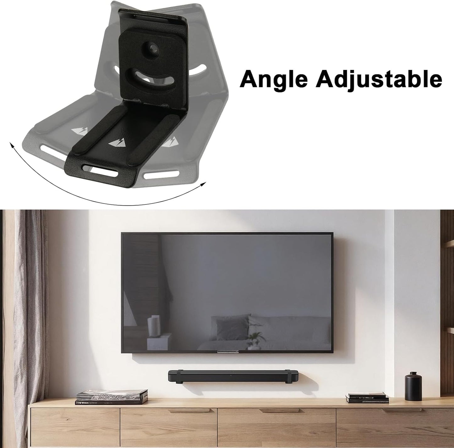 TXEsign Soundbar Wall Mount for JBL, Bose, Samsung, Vizio, Sony Sound bar with Hook and Loop Straps Metal Sound Bar