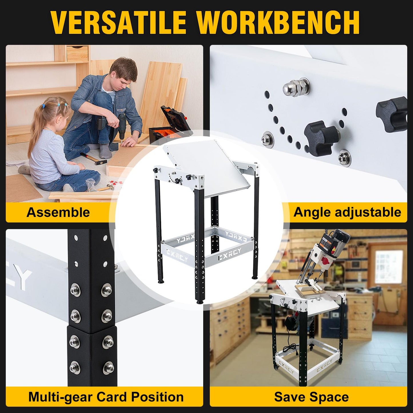 Flip Top Benchtop Machine Table with Rollers for Bolt Two Machines, 24.8”x 20” Flip Top Tool Stand with 4 Leveling Rubber Pad, Flipping Stand Adjustable Height Workbench Holds 400 LBS