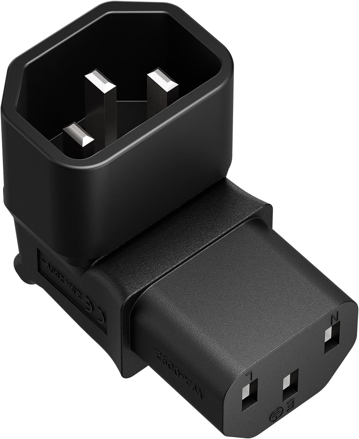 Vellcon 320 C14 C13 90 3Pole 90Degree IEC to Power Adapter PDU Plug/Socket Down Degree Wall-Mounted LCD TV AC Connector