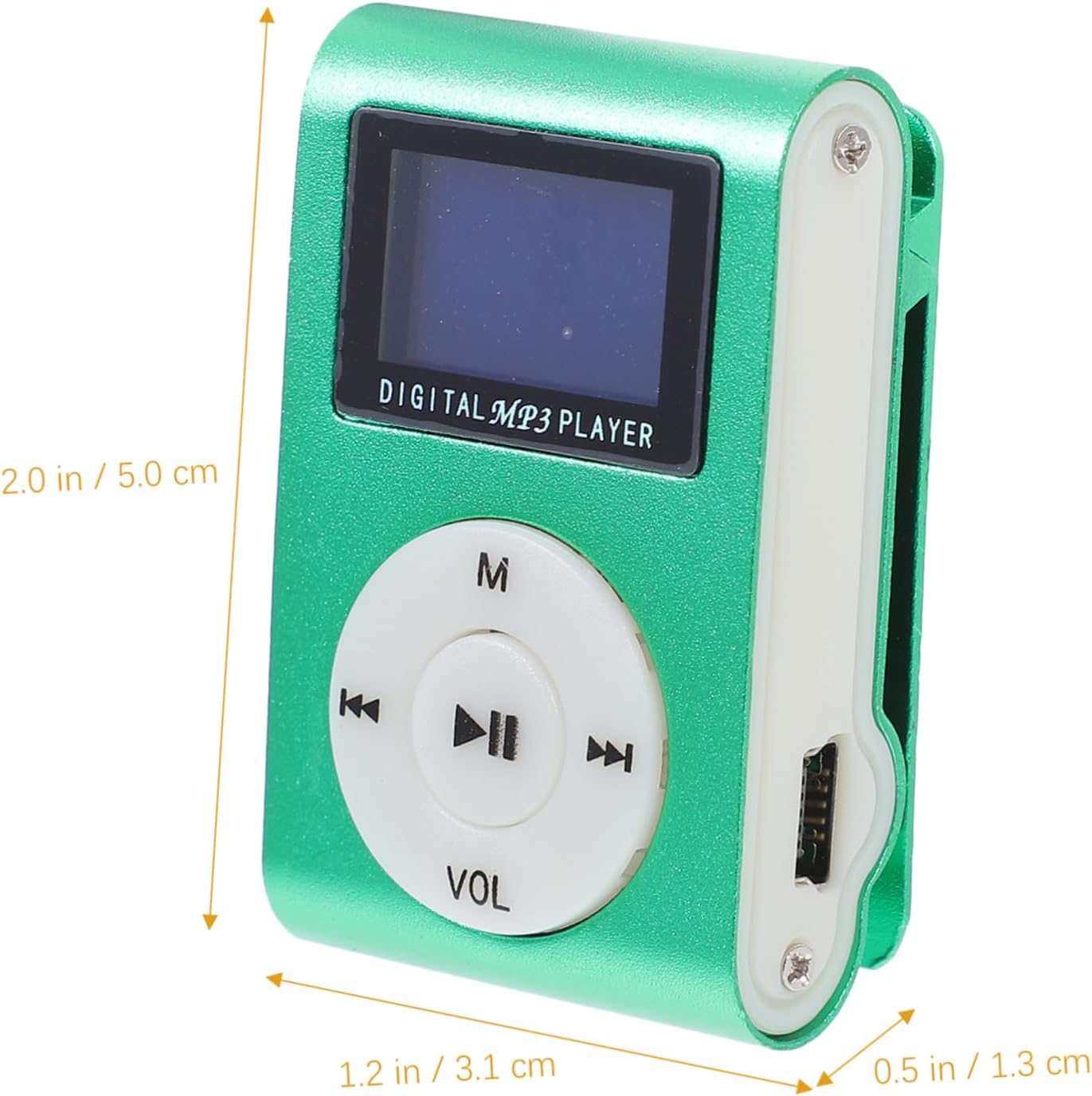FELTECHELECTR 32gb Mini USB Aluminum Player LCD Screen Micro Card Slot Stylish Compact Design Portable Music Player