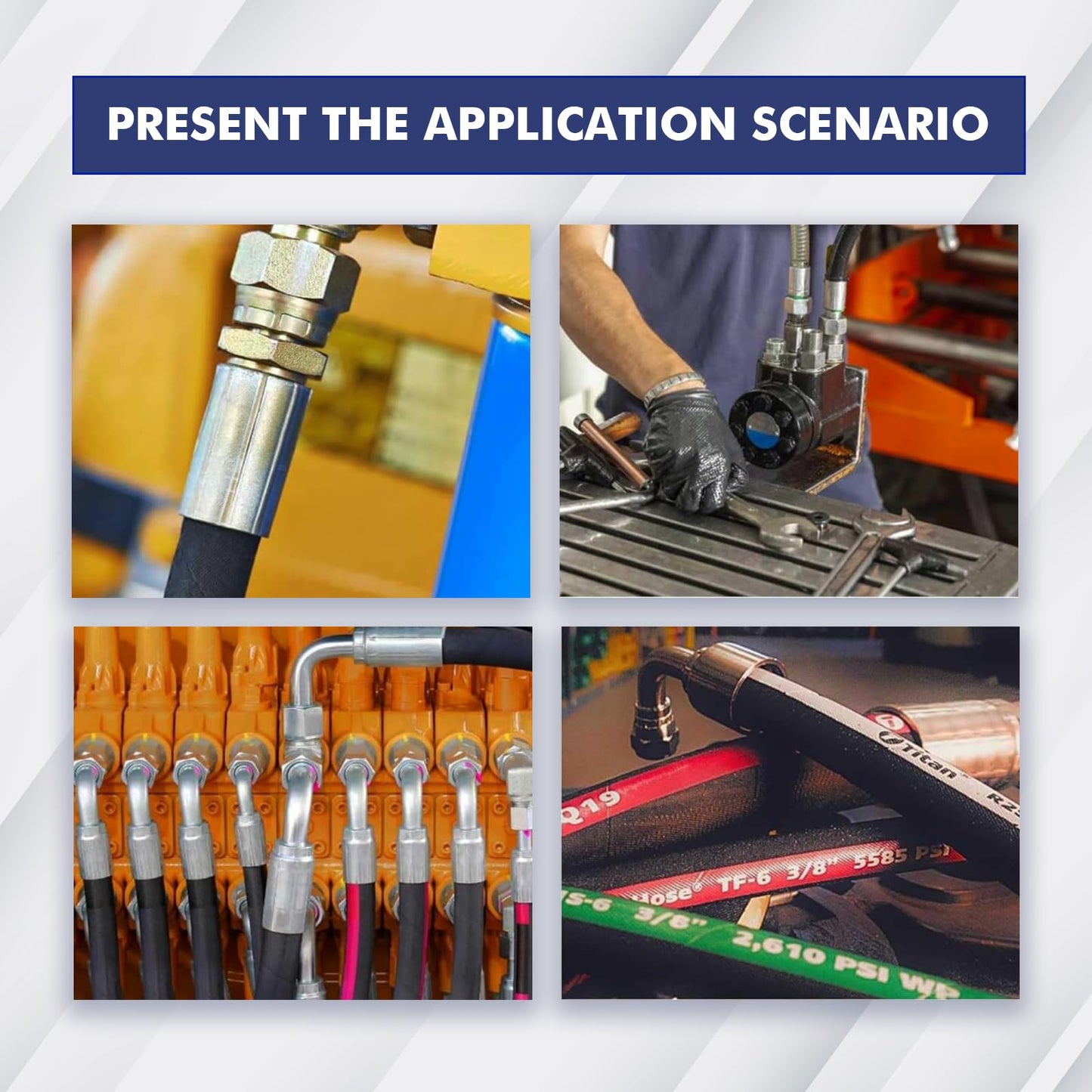 Pneumatic Hydraulic Hose Crimping Machine with 8 Sets of Dies, 40MPa System Pressure, suitable for high-pressure hydraulic hoses and pipes (Plastic Pump Casing)