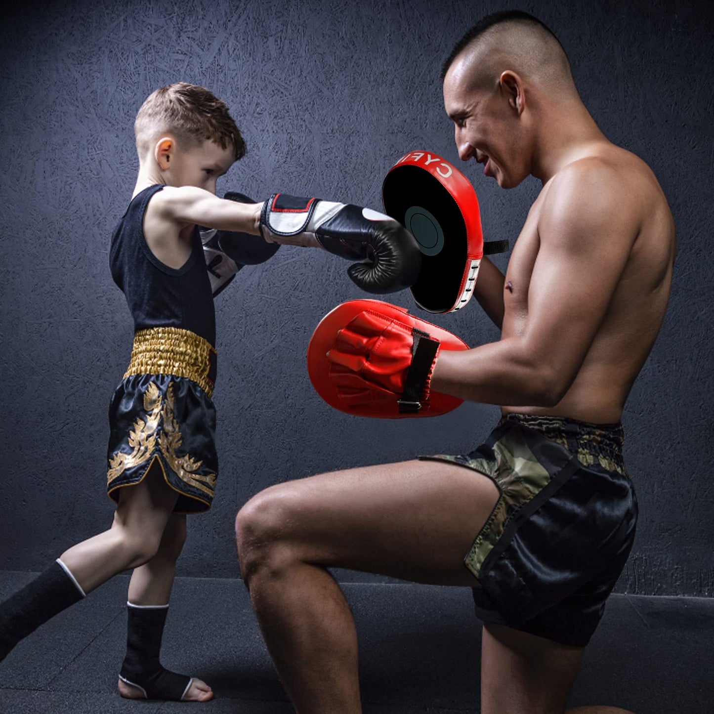Boxing Pads Curved Focus Punching Mitts Training Hand Target Pads Gloves Training Focus Pads for Kickboxing, Karate, Muay Thai Kick, Sparring, Dojo, Martial Arts Punch Mitts for Kids, Men, Women