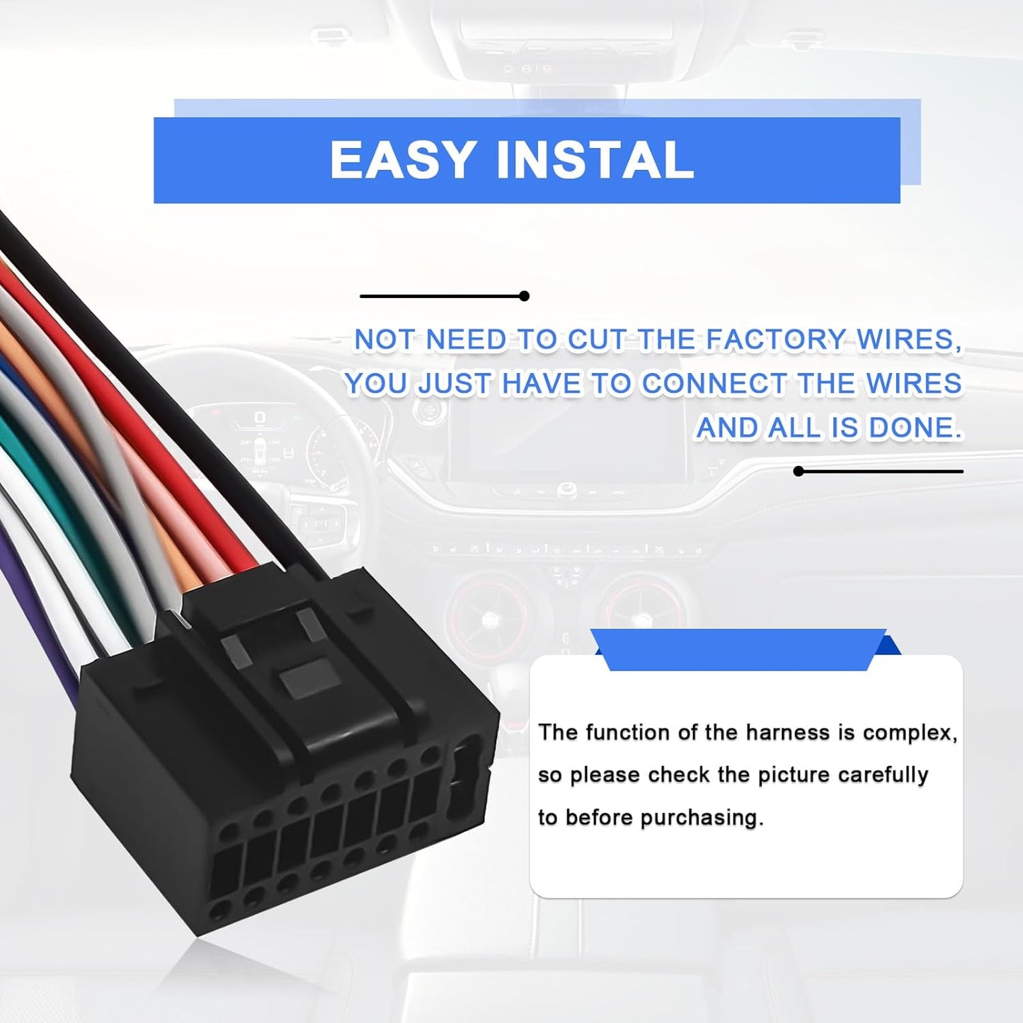 CmeRto 16 bv9955 bv9958 bv9962 bv9974 bv9982 bv8728b bv8975b bv9964b Pin Automobile Radio Cable Harness Compatible