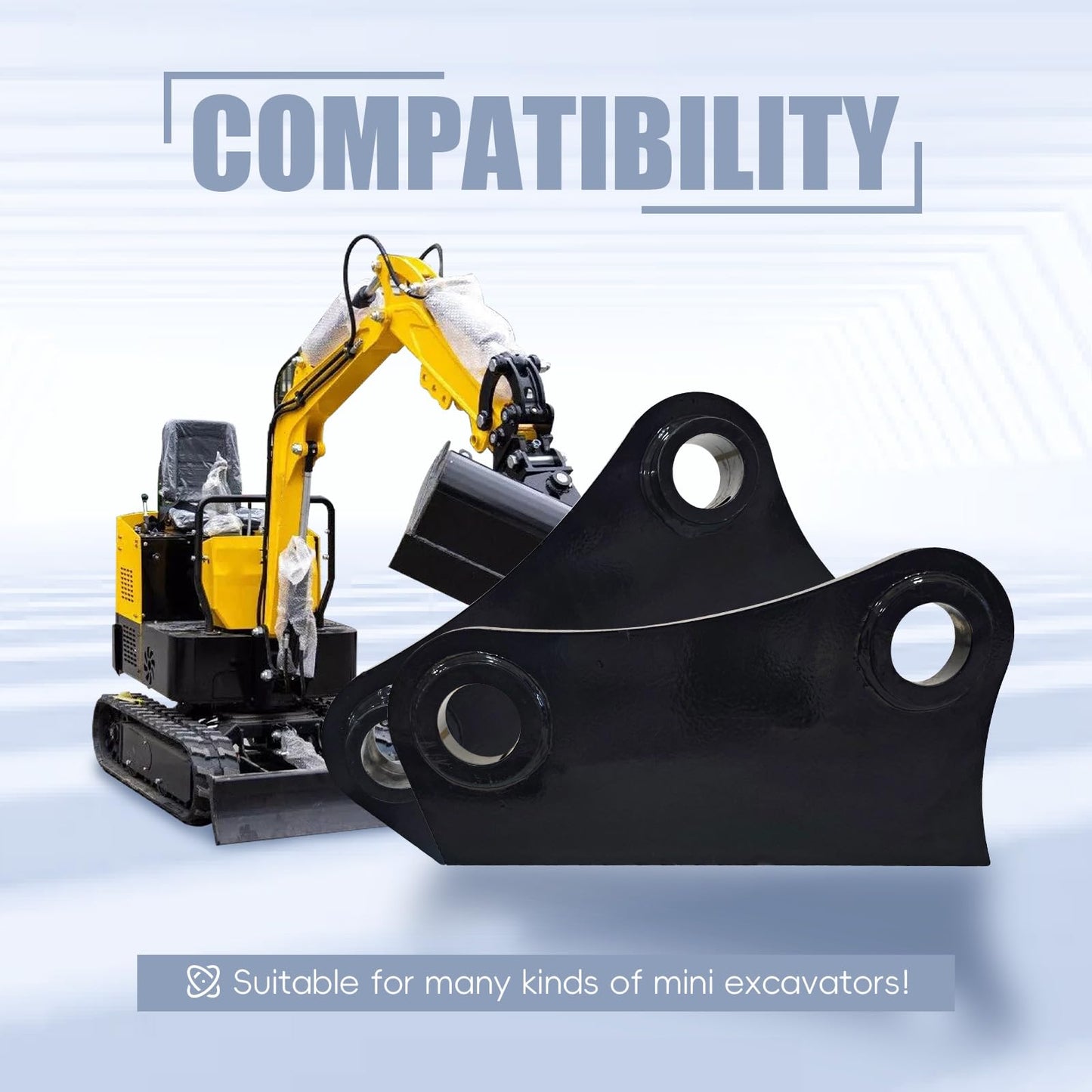 A Pair of Barrel Attachment Lugs Welded to 45mm 10-1/4" C-C are Suitable for The Caterpillar CAT 305 305.5 306 mini Excavator