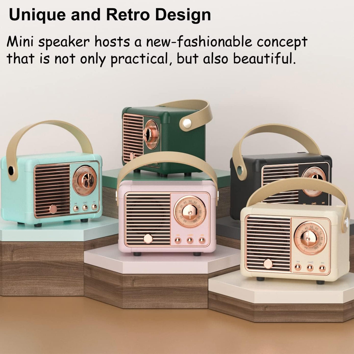 Baolira Retro Bluetooth Speaker, Portable Wireless Speaker with Crystal Clear Stereo Sound Rich Bass, Best Birthday