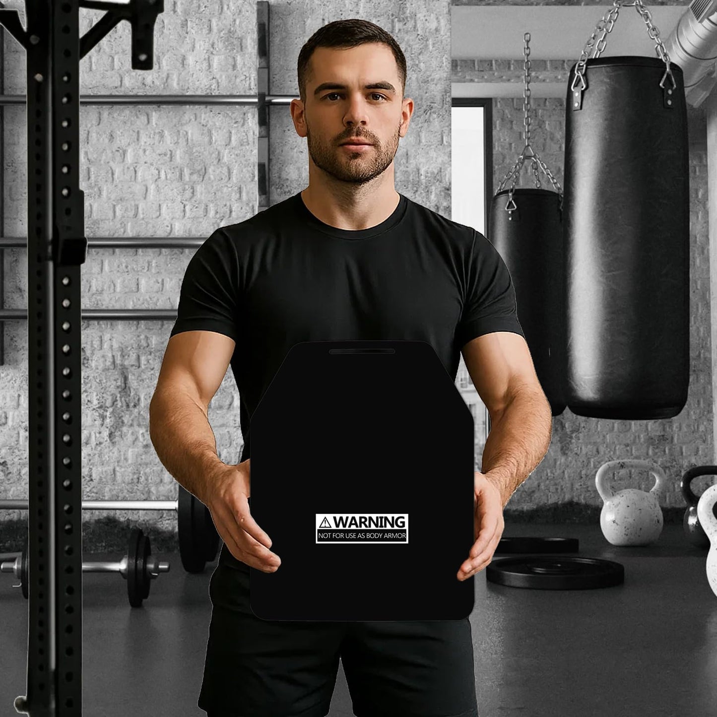 ULIONTAC Alloy Steel Weight Vest Plates 2.75lbs Hexagon Tactical Curved Plates for Weight Vest, Fixed Weight Plates for Training, Home Gym Workout 12x10 inch (2pcs, Black)