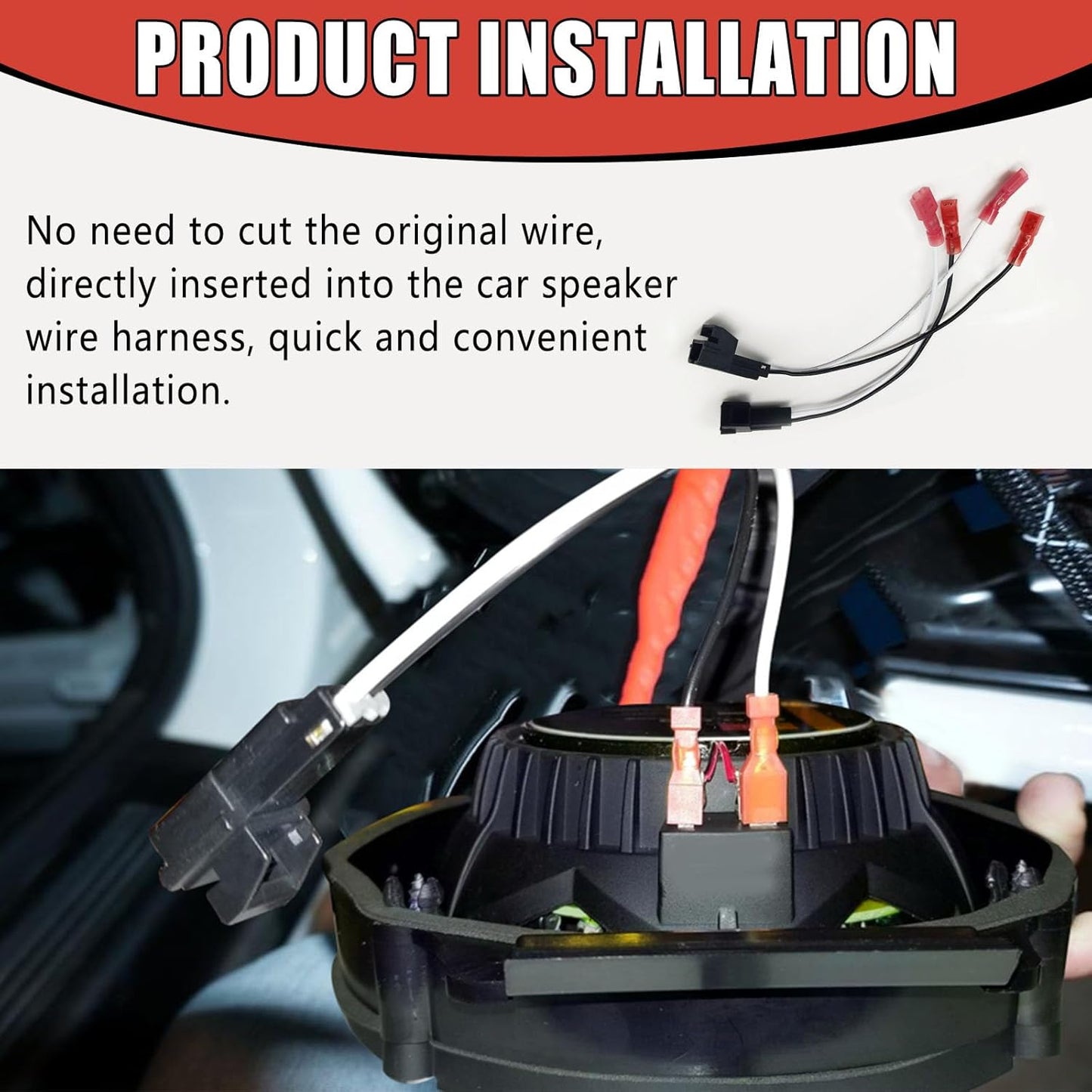 2 Pack 1988-UP Speaker Harness Replacement Compatible with Select GM Vehicles, Front Rear Door Speaker Wiring Harness