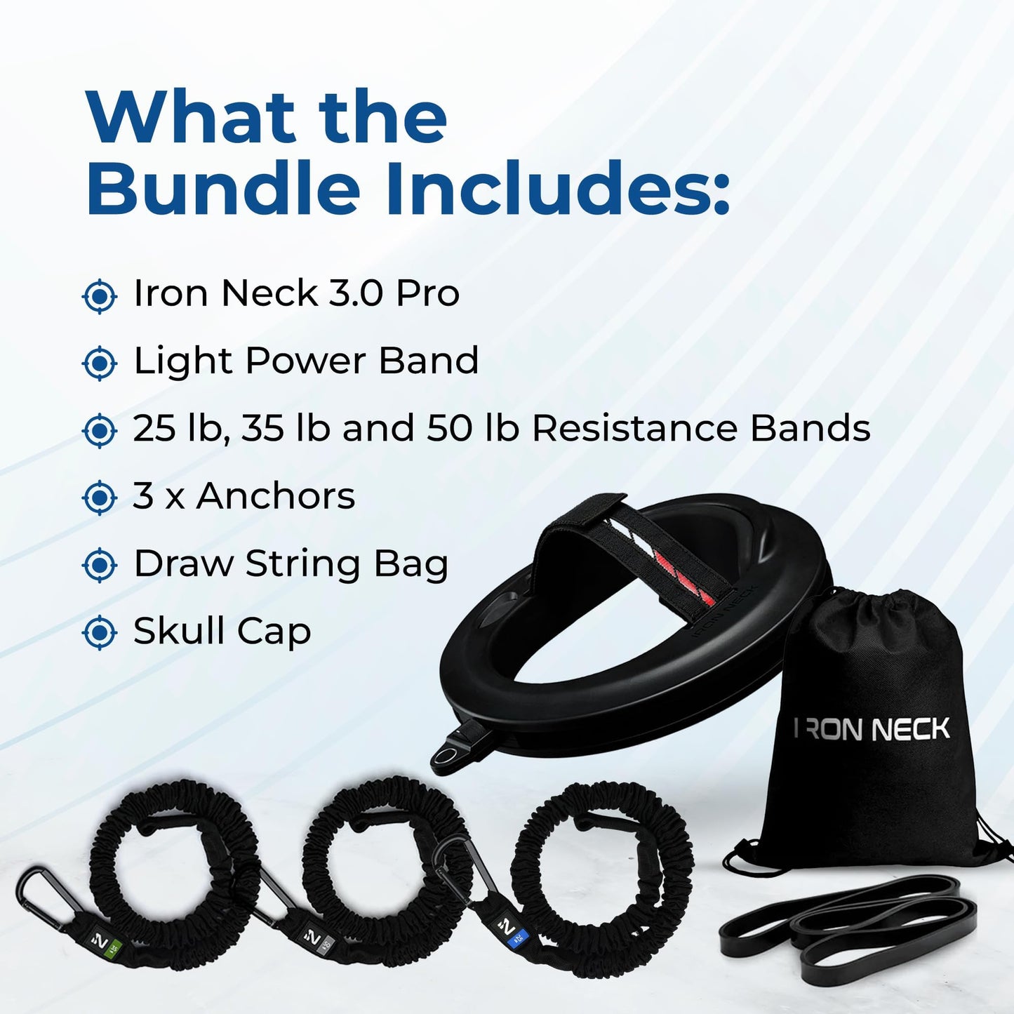 Iron Neck 3.0 Pro, Strength Kit Bundle, Advanced 360° Neck Trainer and Resistance Bands for Progressive Strength Training, Pain Relief, and Injury Prevention
