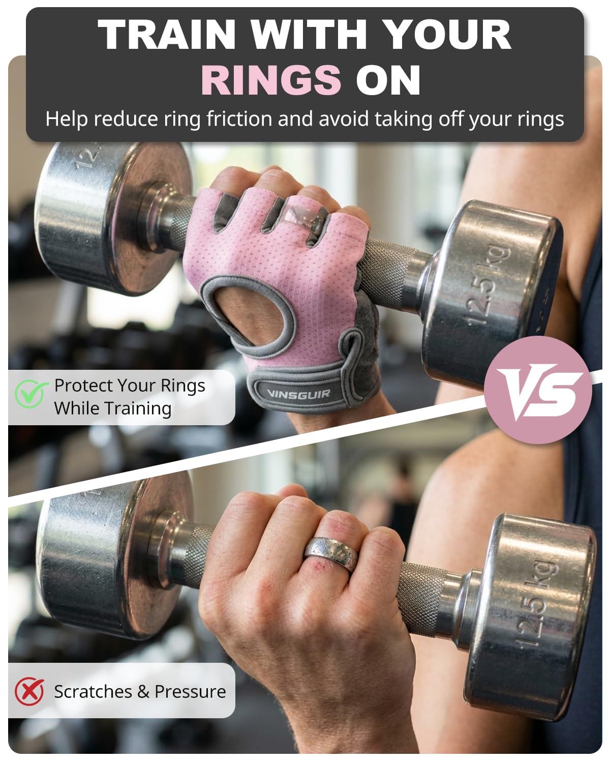 VINSGUIR Workout Gloves for Women and Men, Breathable Weight Lifting Gloves for Gym Exercise, Fitness, Training, and Cycling, with Excellent Grip and Cushion Pads
