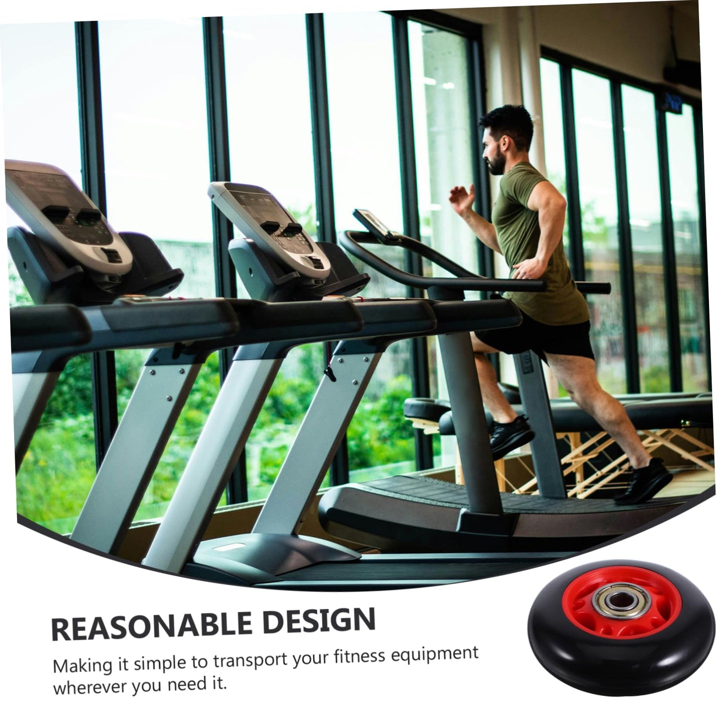 UKCOCO 4Pcs Durable Plastic Roller Wheels for Fitness Equipment Compatible with Treadmills and Stationary Bikes Easy to Move and Store Gym Replacement Parts for Home Exercise