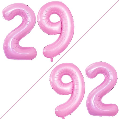 GOER 29th Birthday Balloons - Jumbo 42 Inch Foil Helium Decorations in Light Pink