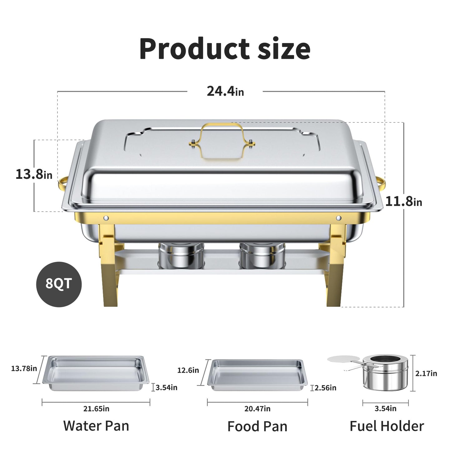 GGIU Chafing Dishes for Buffet Set: Chafers for Catering - Chafing Dish Buffet Set with Lids | Chafers and Buffet Warmers Sets | Serving Food Warmer | Chafers Servers Sets