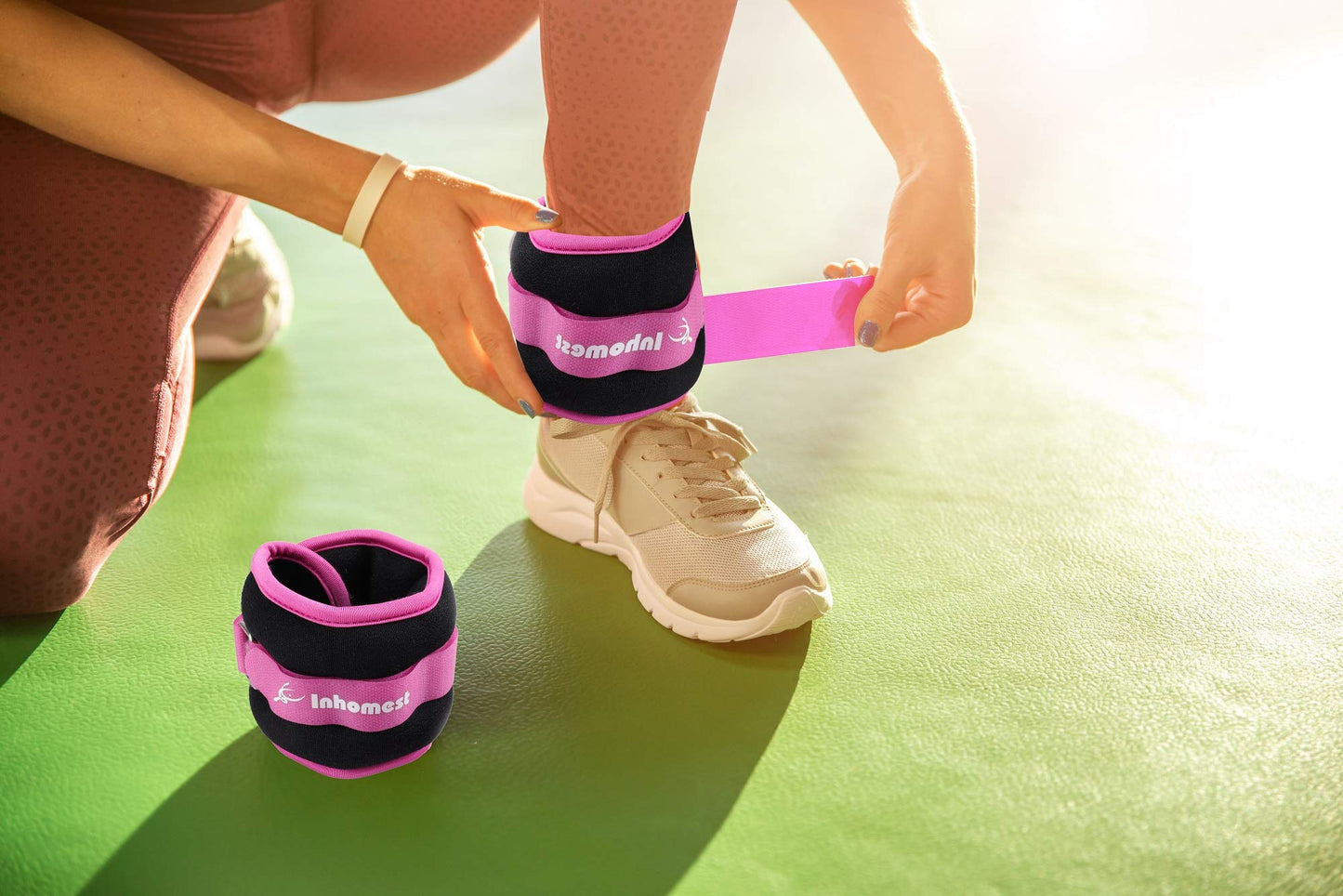 Inhomest Ankle Weights, 1.5 LB 1 Pair Purple Wrist Arm Leg Weights for Women Men Kids for Strength Training, Jogging, Gym Workout, Aerobics, Physical Therapy (Purple - 3 lbs Pair)