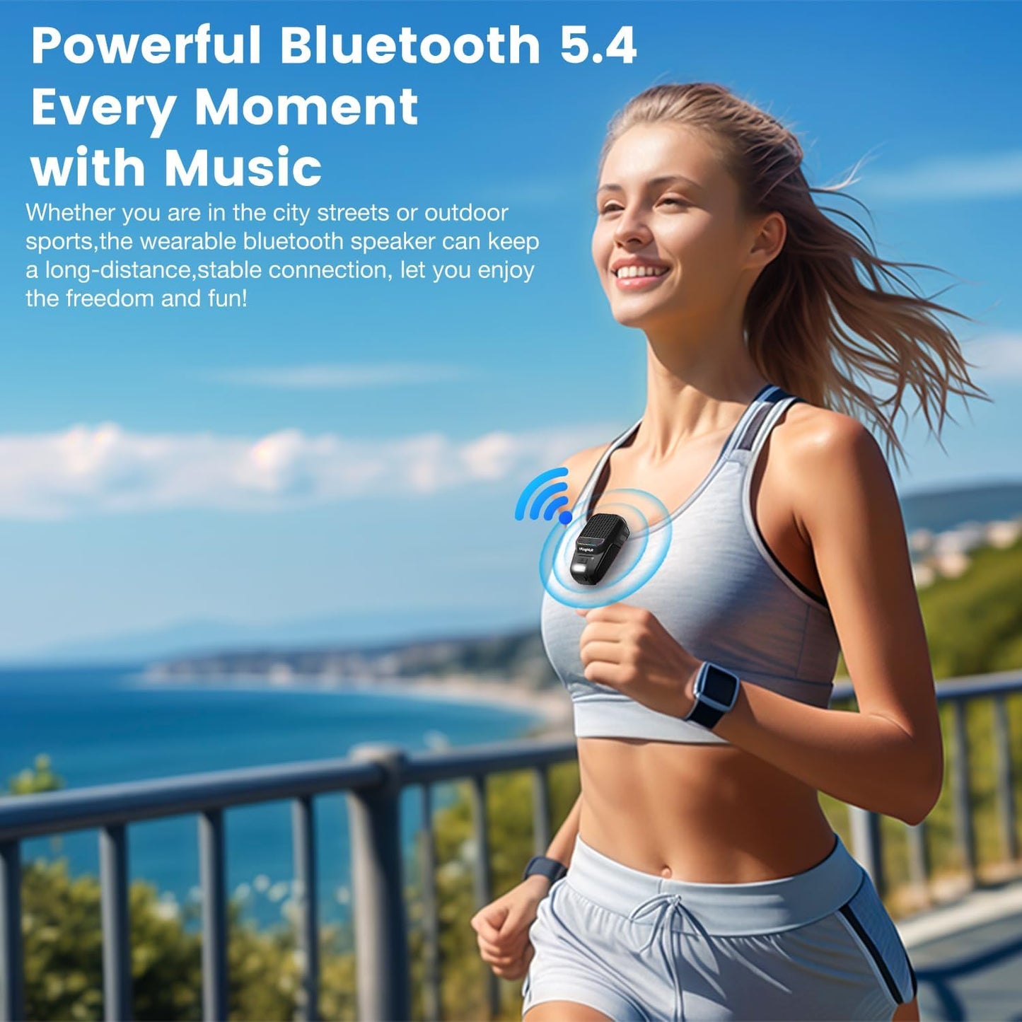 VkingMoR 15H Wearable Bluetooth Speaker, Clip-On Portable Speaker with Built-in Mics Hands-Free Music and Calls