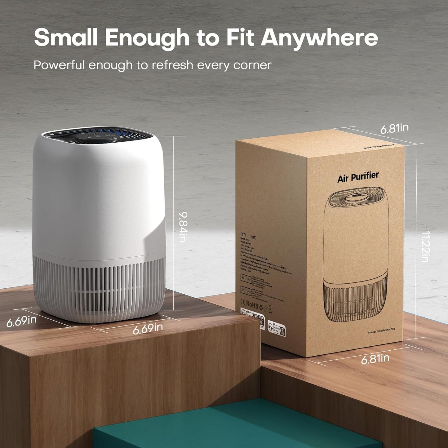 Vital Breeze Air Purifier - High-Efficiency Filter with Night Light & Timer | 2-Pack for Home & Office