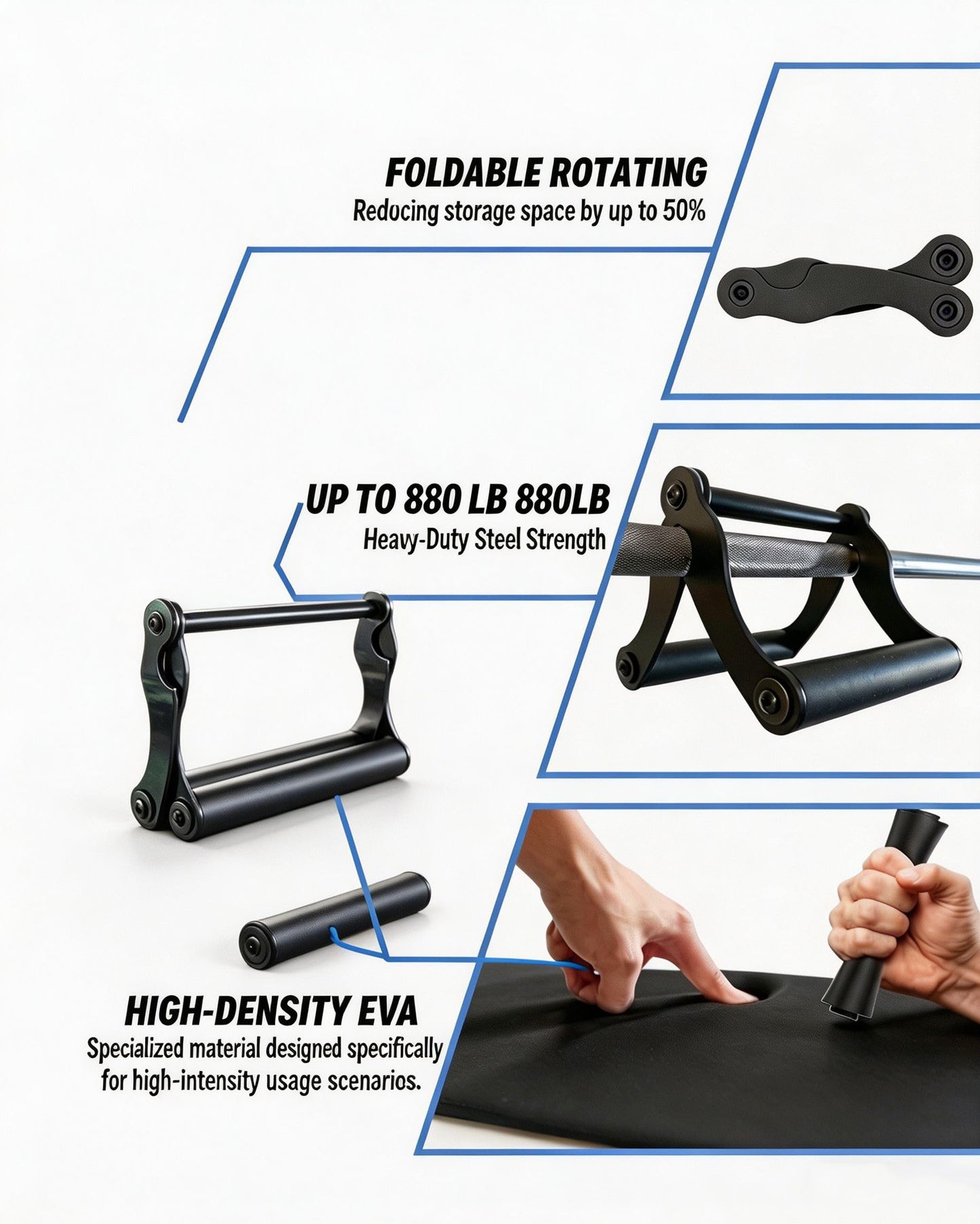 V Bar Landmine Handle Attachment - Adjustable T Bar Row Attachment, T Bar Handle for Barbell, Steel T Bar Row Protectors, Fits 1-2” Olympic Bar for Home Gym, Back & Core Training(t bar row handle)