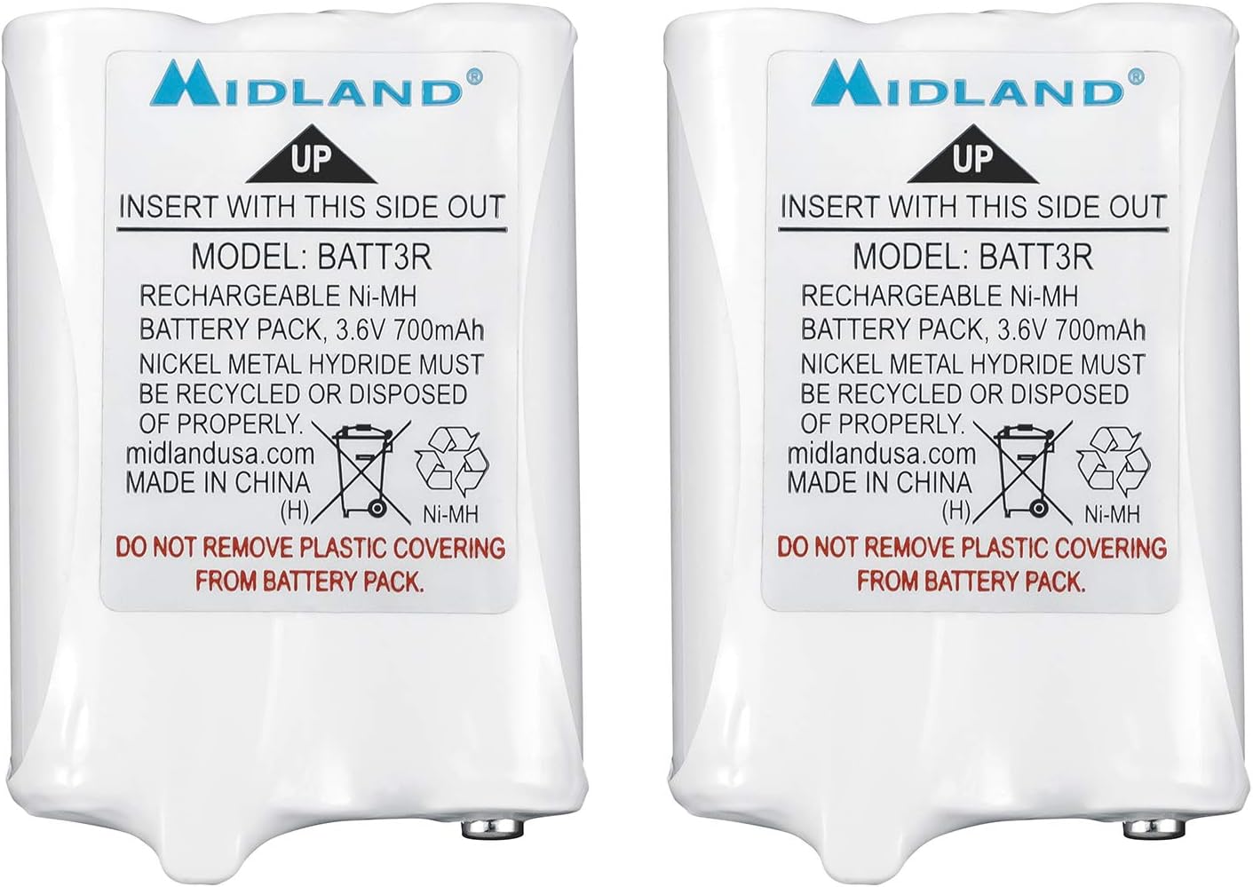 Midland AVP14 Packs LXT600, T50 T60, 3.15x 2.3X 0.5 Rechargeable Battery White
