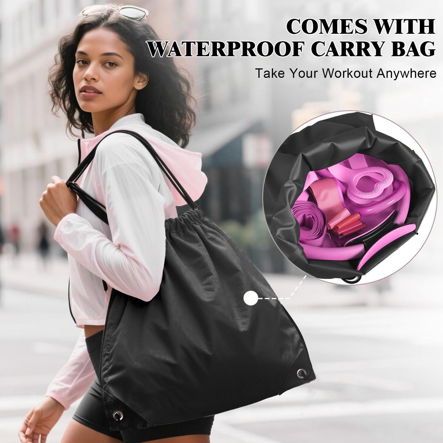 WYDHven Home Pilates Essentials Kit for Women – Complete 14-in-1 Pilates Equipment Ring and Ball Set with 5 TPE Resistance Bands, 8-Shaped Pull Band, Stretch Strap and Waterproof Bag