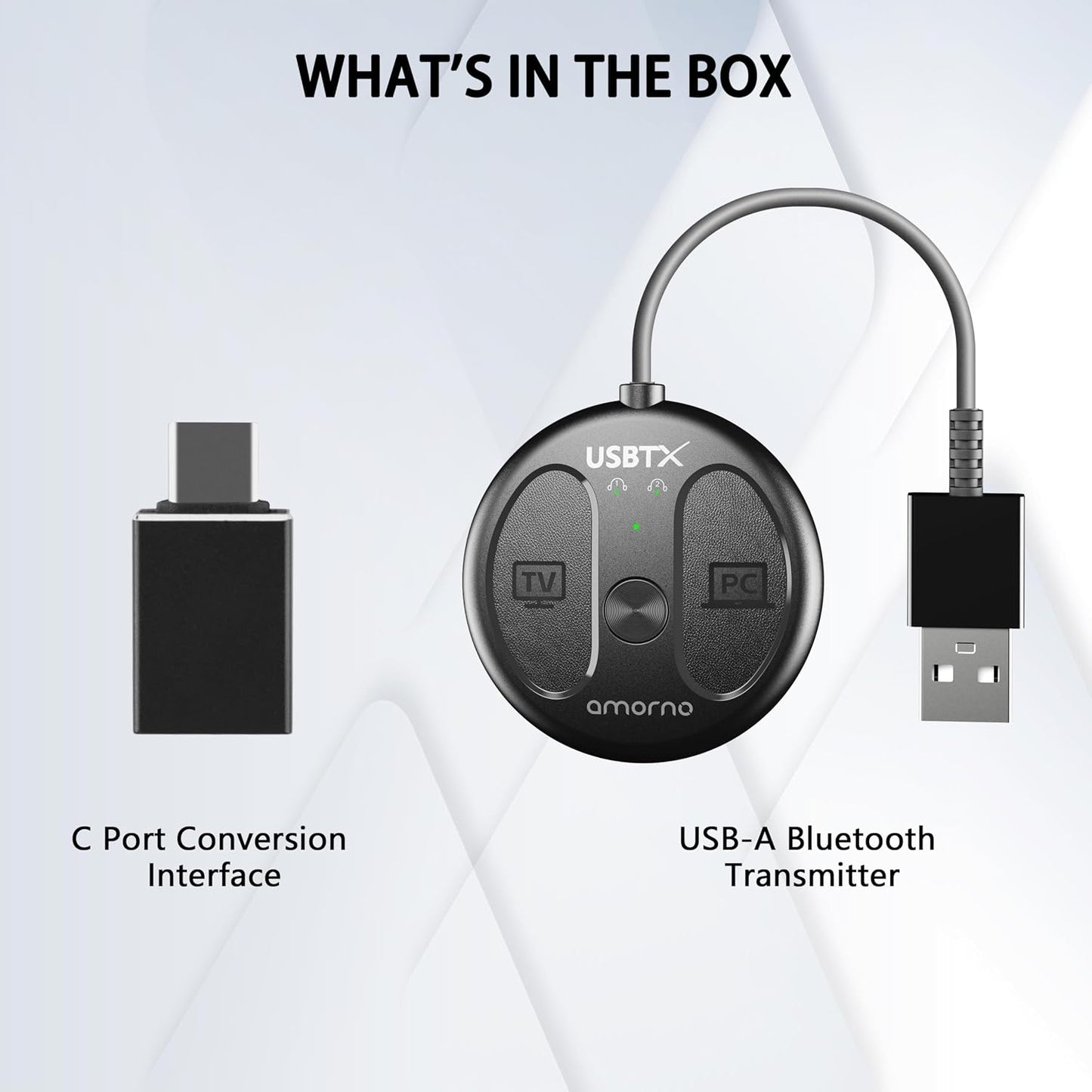 AMORNO PS5, 5.4 PS4/PS5/Switch USB-C Bluetooth Adapter for Bluetooth Audio Adapter for PC, Plug and Play, Wireless