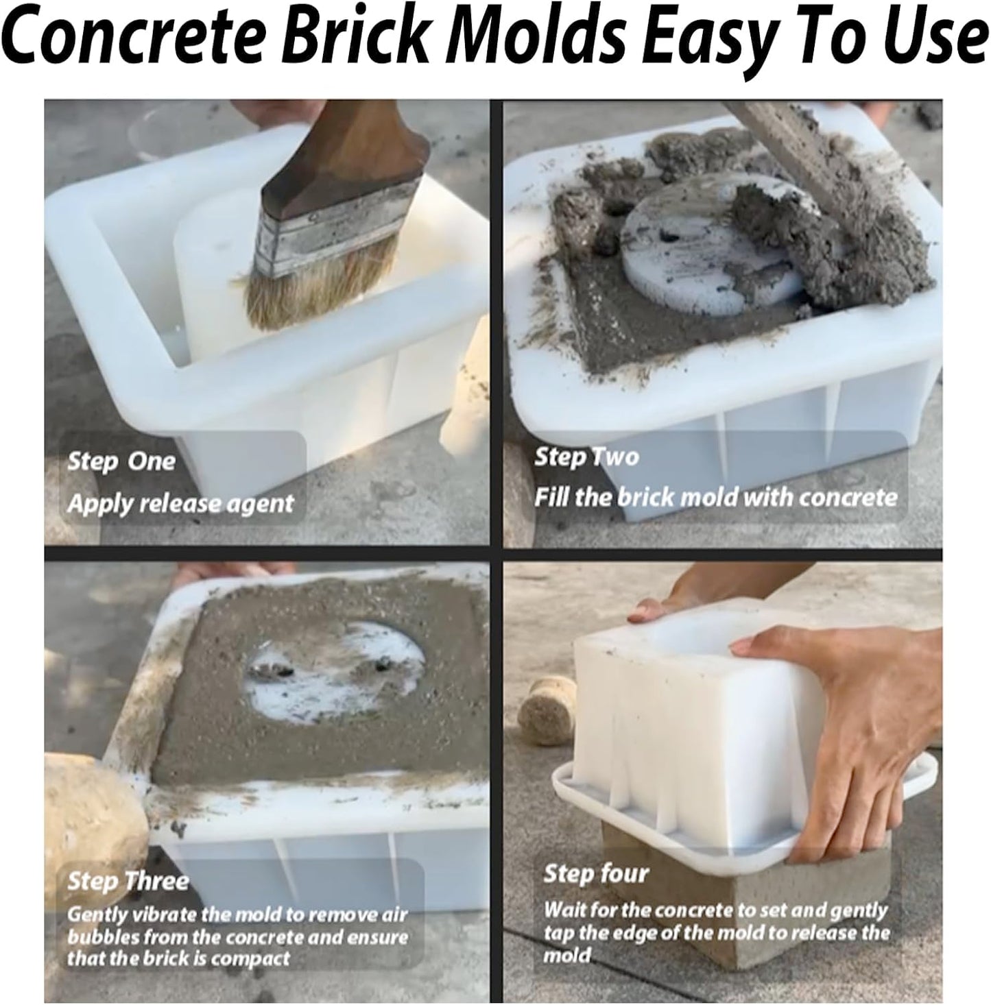 MWYZGMOLD Concrete Hollow Brick Mold,Concrete Wall Block Molds,Easy Demolding Concrete Molds,Lightweight Reusable Cement Block Molding Tool for Construction,Landscaping and Road Projects(Brick2119)