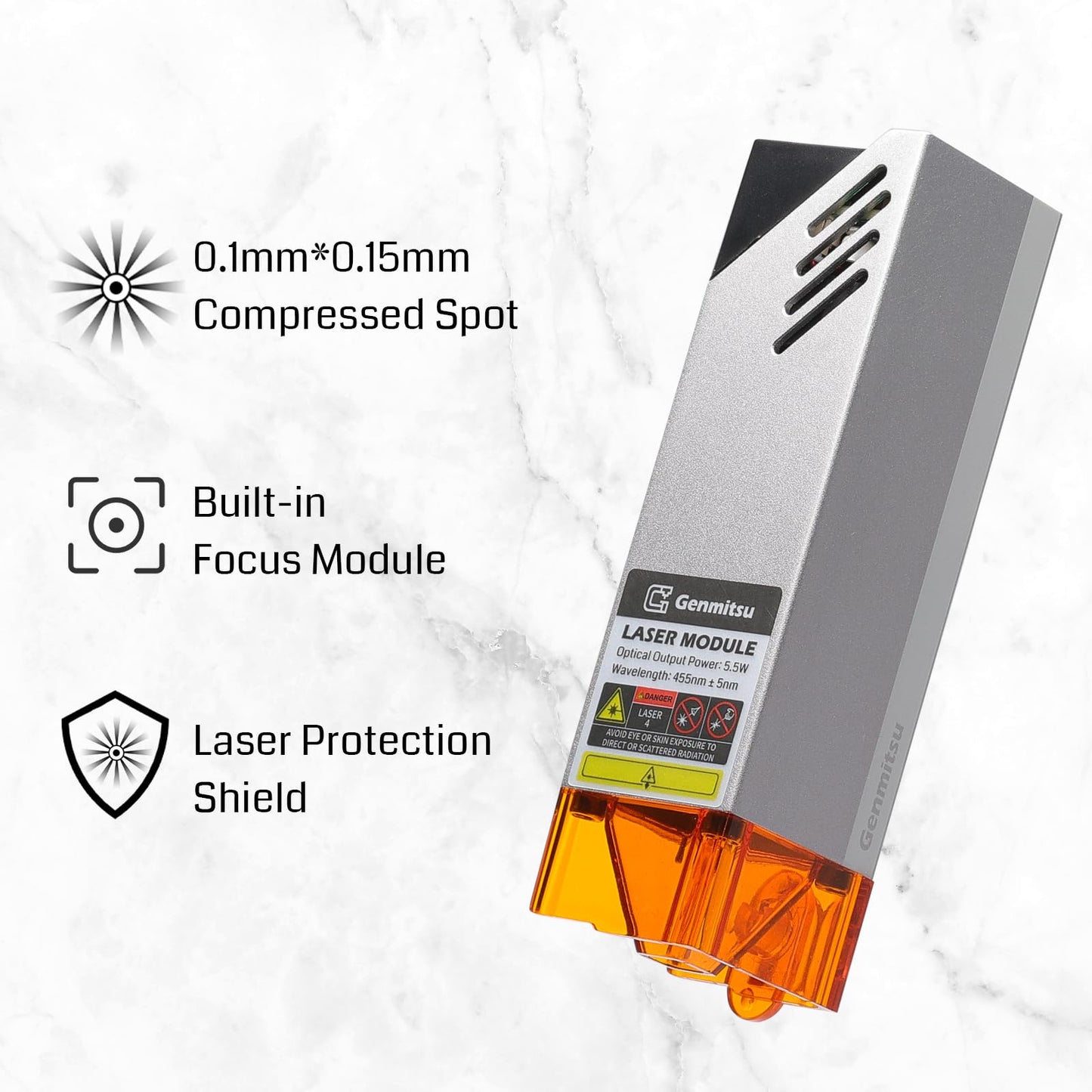 Genmitsu 4040-PRO MAX CNC Router + CFL55-33 5000mW Optical Power Laser Module, 710W Trimmer & Linear Rail Driven, Work Area 400 x 400 x 78mm, for Wood Metal Acrylic Cutting Milling, GRBL Control