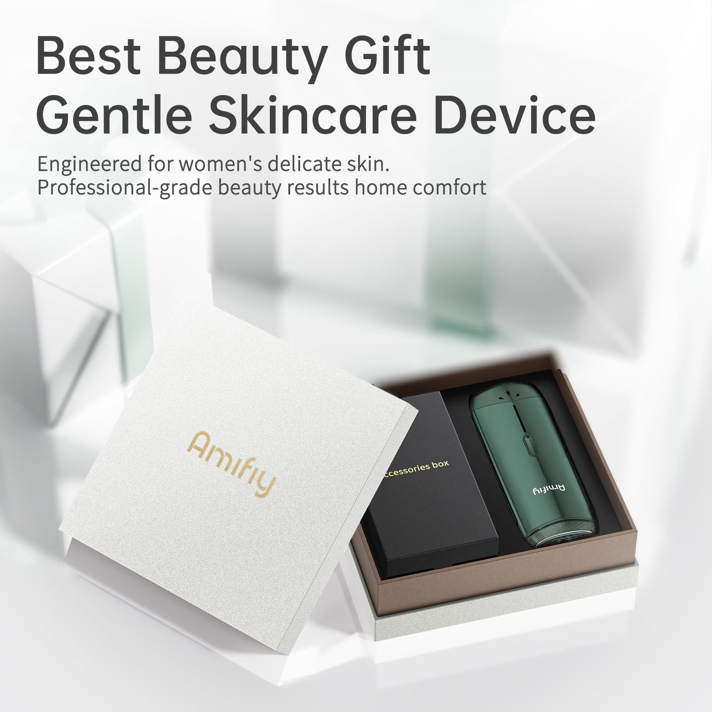 Amifiy Ice Cooling IPL Home Use Hair Removal Device, Laser Hair Removal Machine Painless Epilator for Women Men, 3 Energy Levels & 2 Modes, Face Body Use with Razor & Glasses