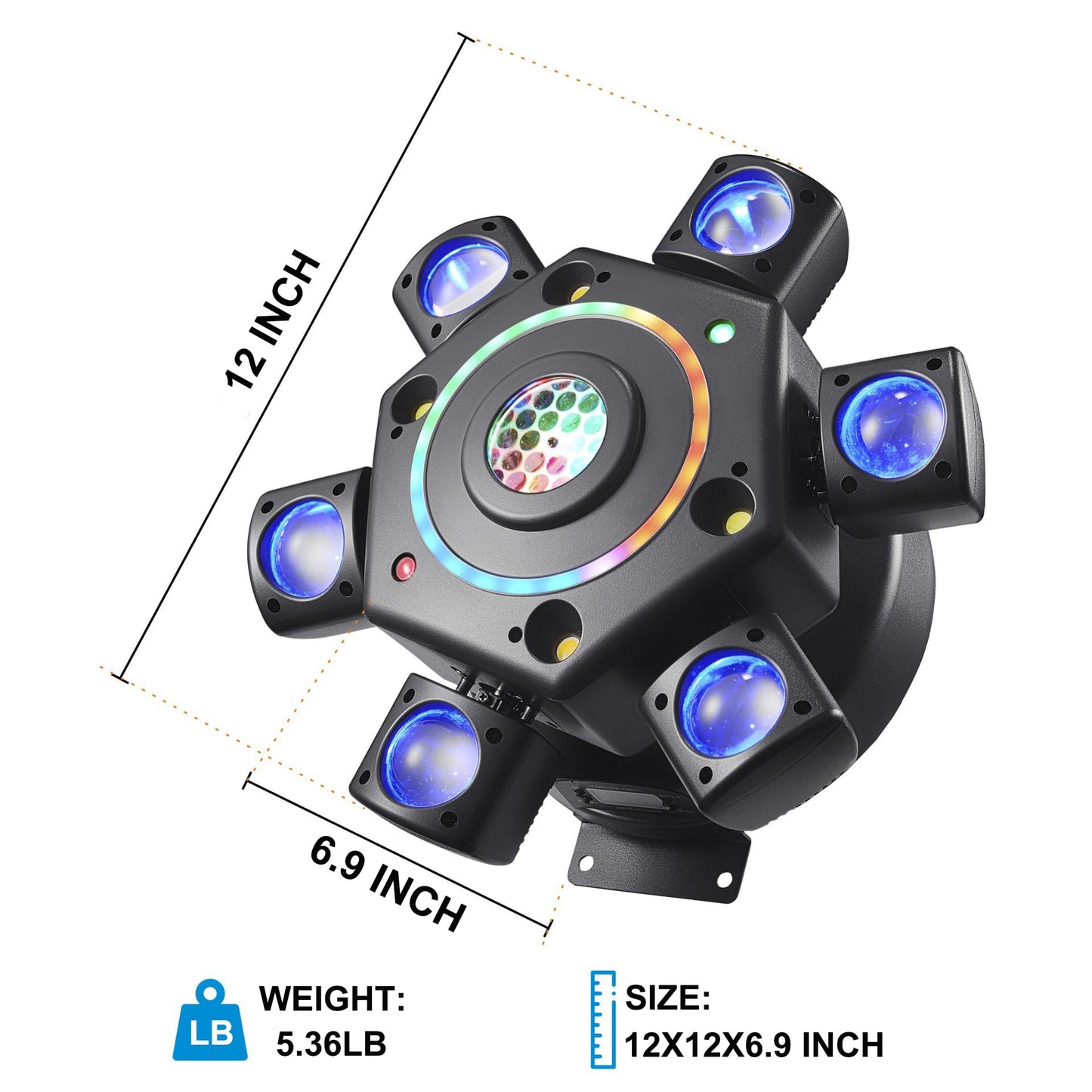 Moving Head Dj Lights for Parties, Disco Stage Lights 7-in-1 LED RGBW 6 Arms with Mixed Lighting Effects,DJ Stage Lighting for Party Disco Club Wedding Bar