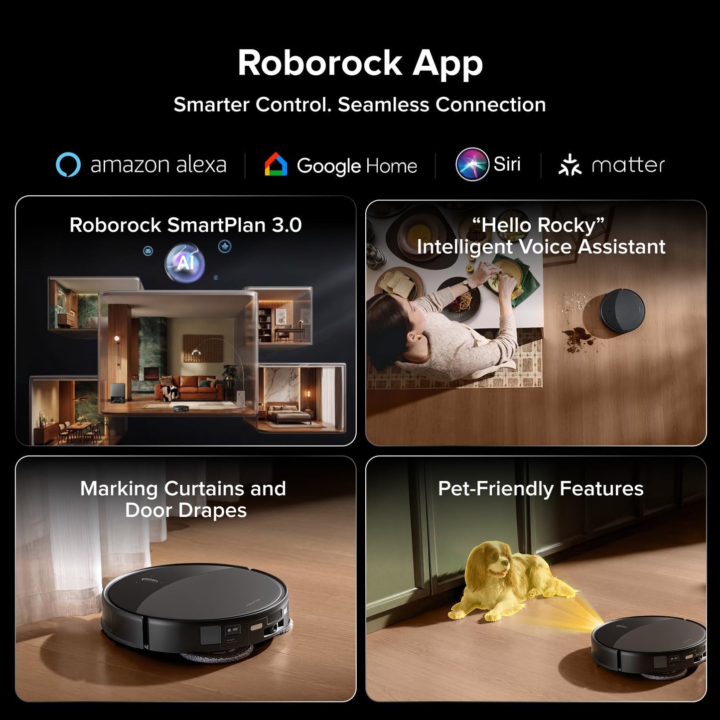 roborock Saros 20 Robot Vacuum and Mop, 36,000 Pa, 3.46 in Double-Layer Threshold, 3.14’’ Ultra Slim, Zero-Tangle, 212°F Hot Water Wash, AI Powered Smart Cleaning for Carpet, 300+ Obstacle Avoidance