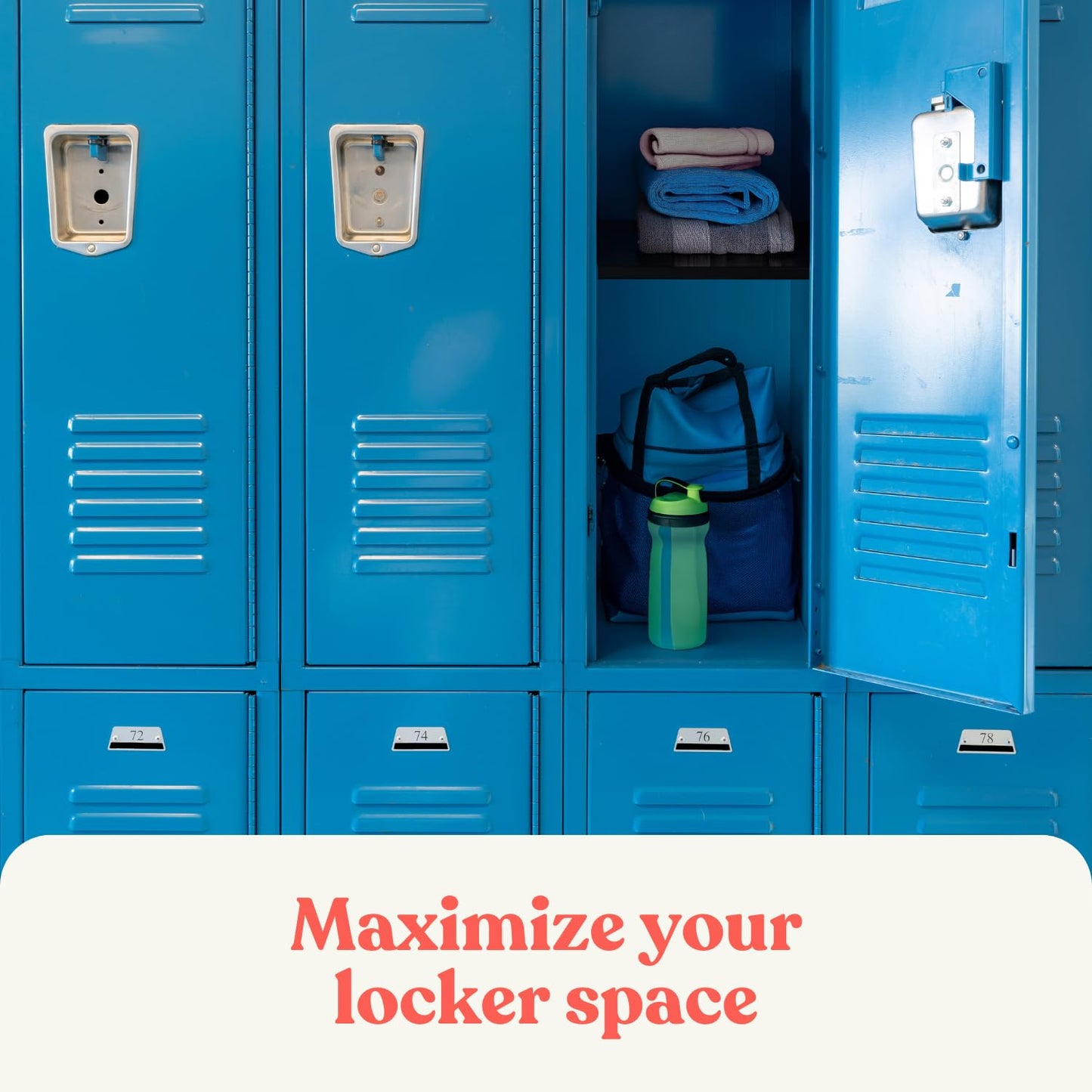 Home in Bold Metal Adjustable Locker Shelf | Heavy Duty Powder-Coated Steel Locker Organizer for School & Gym (Matte Black)
