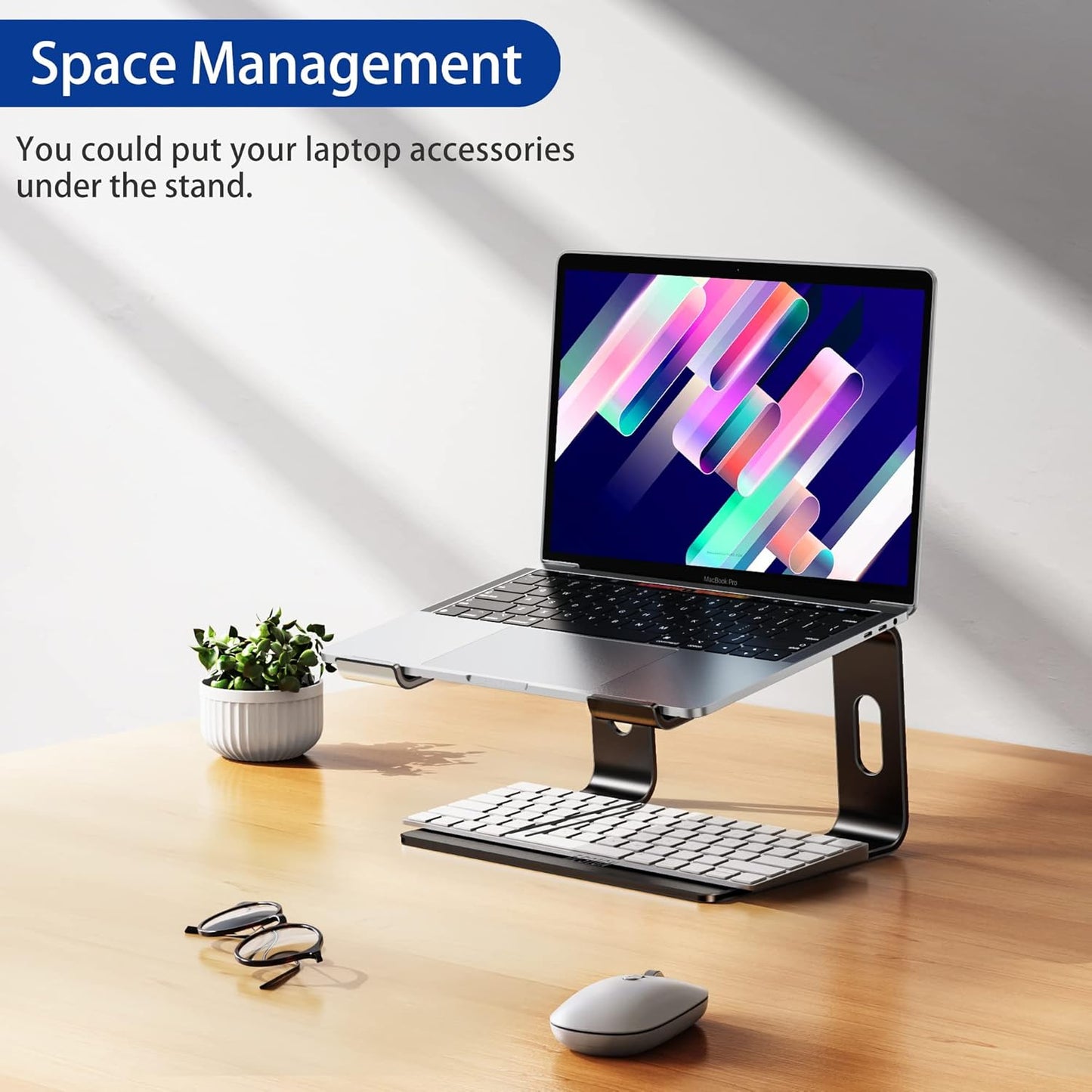 BESIGN LS03 10-15.6" Aluminum Laptop Stand, Ergonomic Detachable Computer Stand, Notebook Riser, Laptop Mount