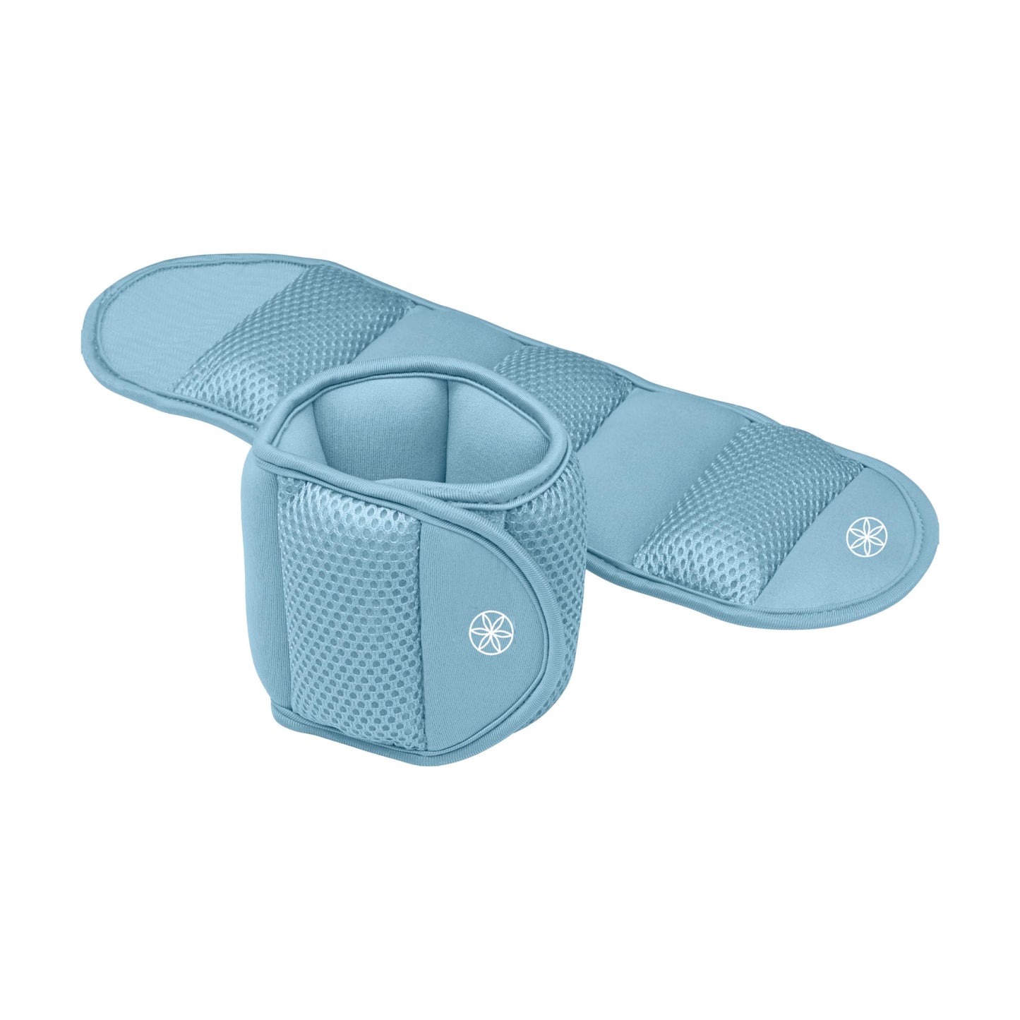 Gaiam Wrist and Ankle Weights, Wearable Bracelet to Strengthen, Tone & Sculpt, Adjustable Ankle Weights for Women & Men for Yoga, Dance, Pilates, Barre, Cardio, Home & Gym Use - 2LB PAIR - RETRO BLUE
