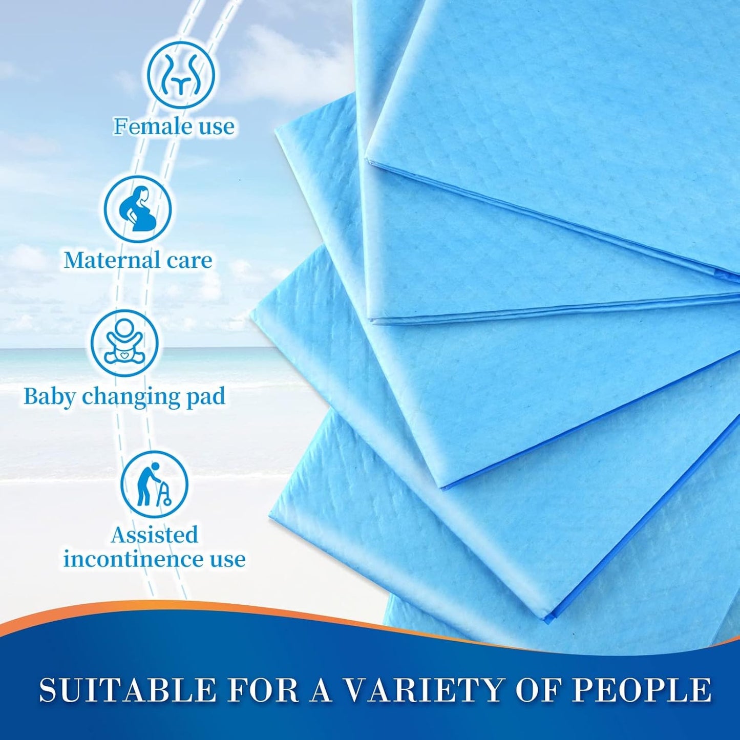 Regine Switzerland Disposable Bed Pads - 100 Count Waterproof Incontinence Underpads | 23"x36" Absorbent & Leakproof