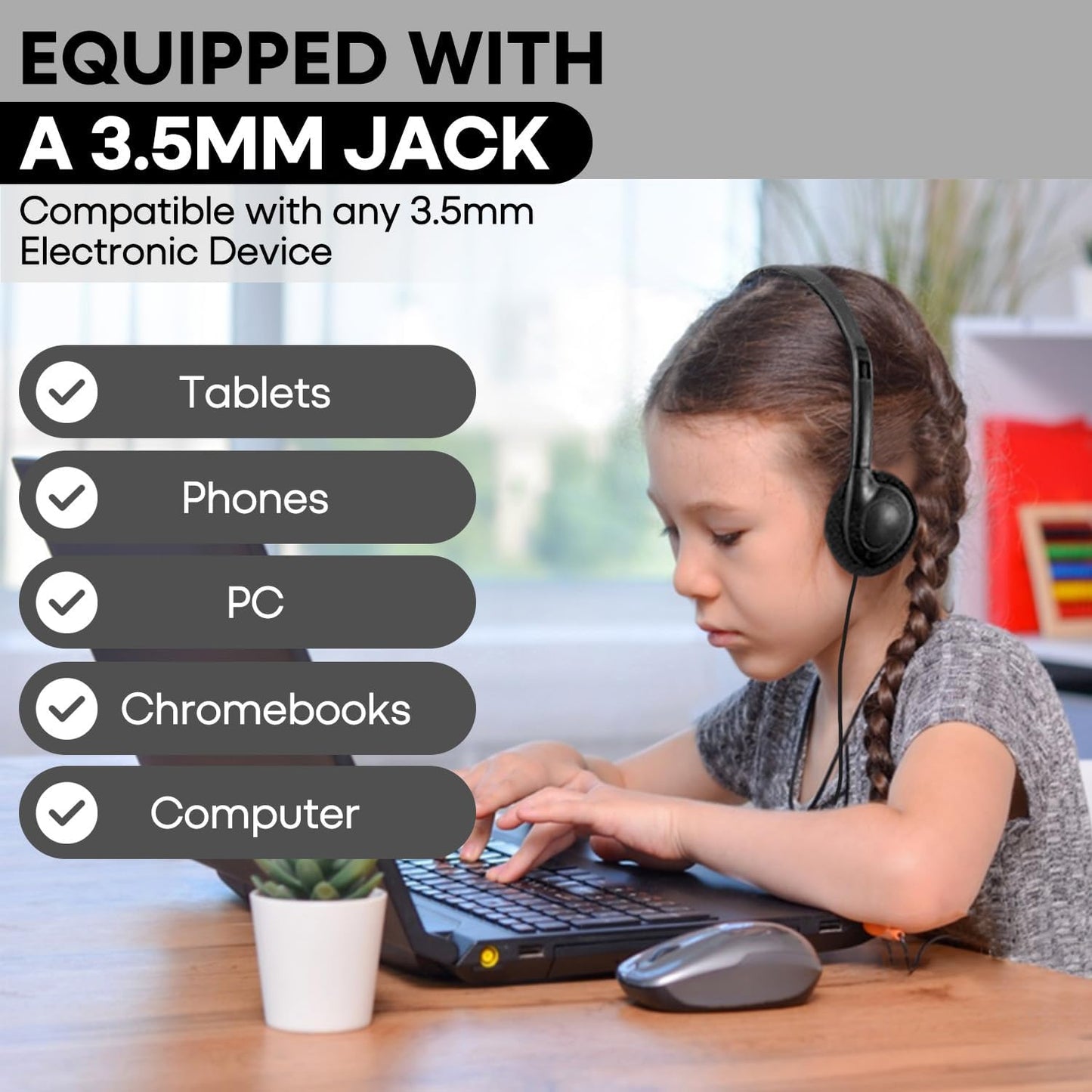 Gaosen 20 Pack Set Adult(GS857, Classroom Headphones Bulk for Kids School Student,Wholesale Durable Wired Earphones