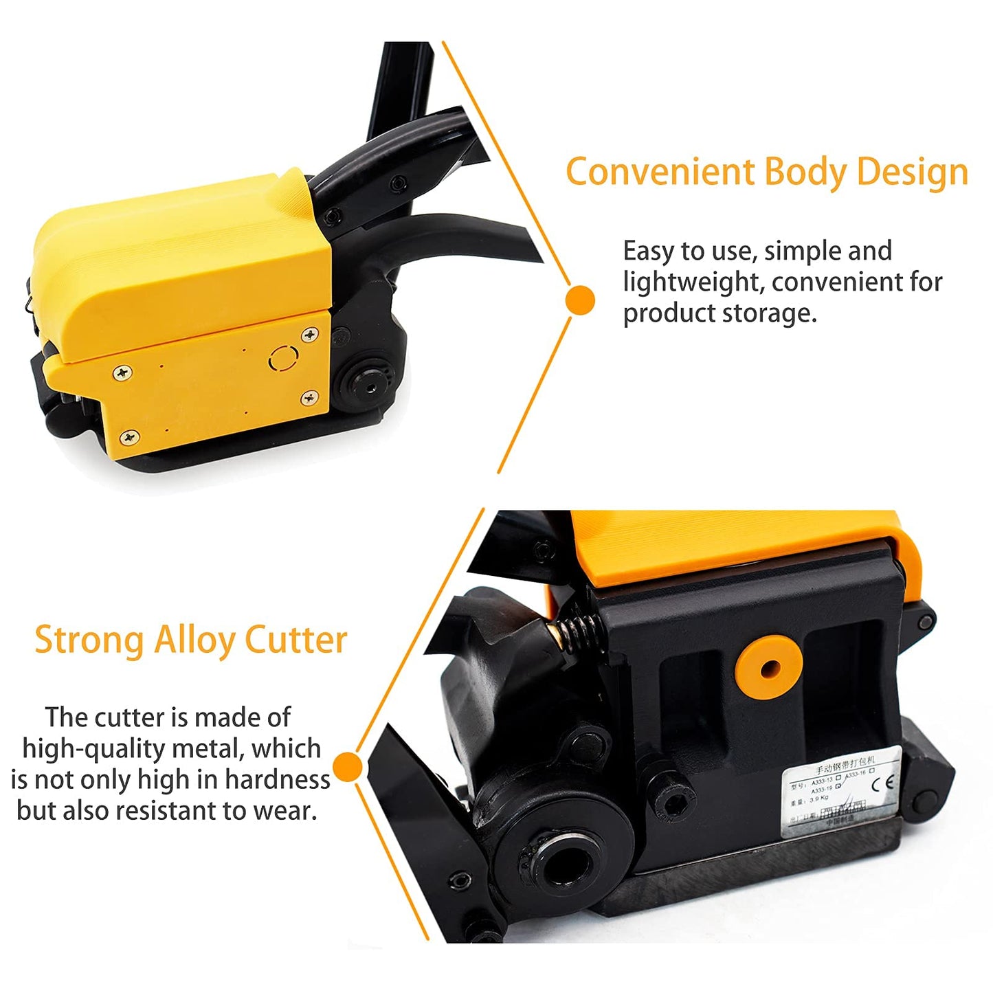 SDRTOP Steel Strapping Tool A333 Stainless Manual Belt Packaging Banding Machine Metal Free Buckle Packing for Width 1/2" 5/8" 3/4" Sealless Combination Tools