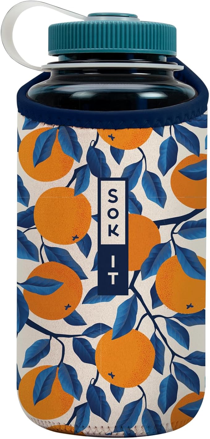 Sok It BotlSok Water Bottle Sleeve Insulated Neoprene Cover (Peel the Love, Fits 32oz Nalgene)
