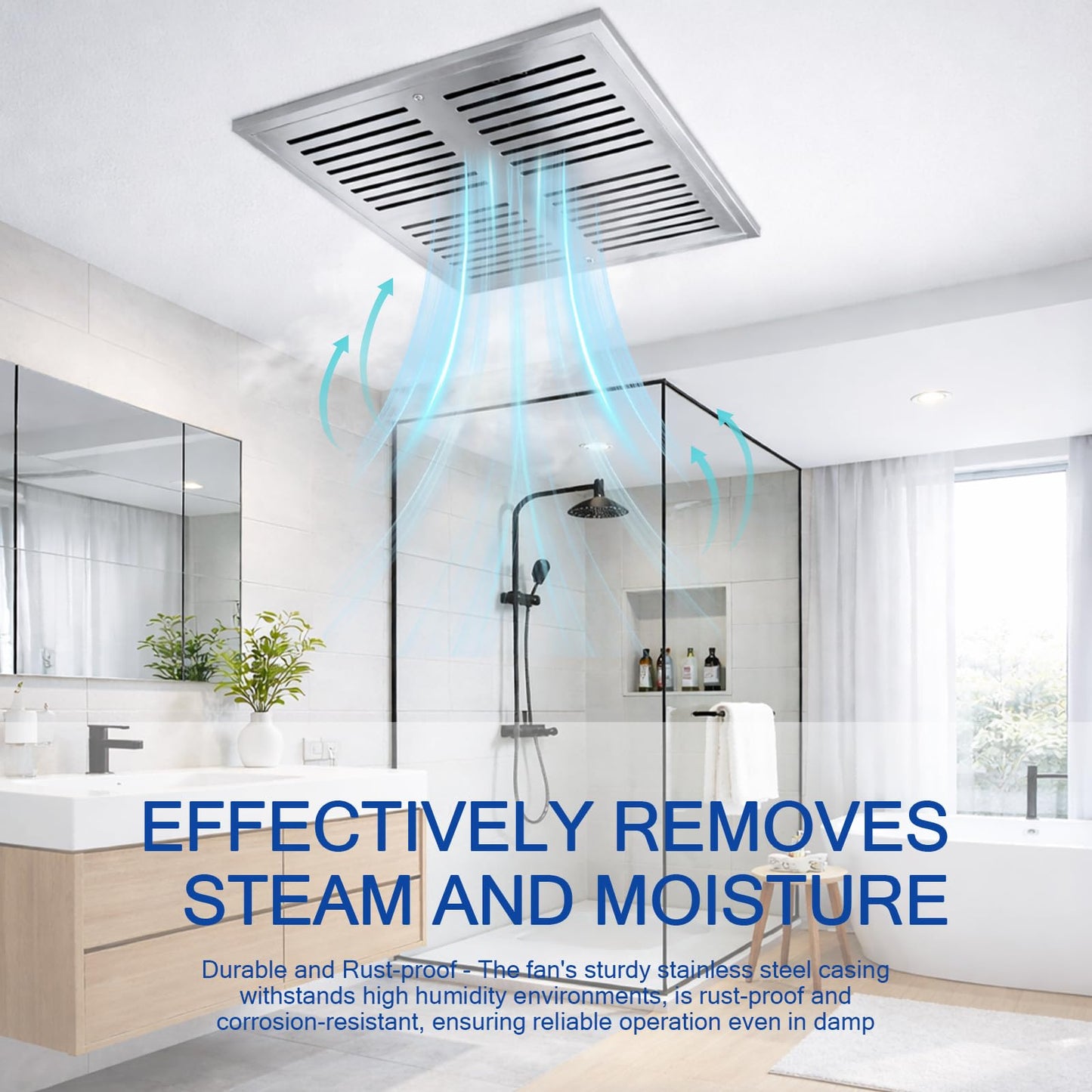 Hakazeni 200-230CFM Powerful bathroom exhaust fan, silent ceiling ventilation fan, easy to install, suitable for shower,Rooms Up to 200 Sq. Ft. sauna, laundry room