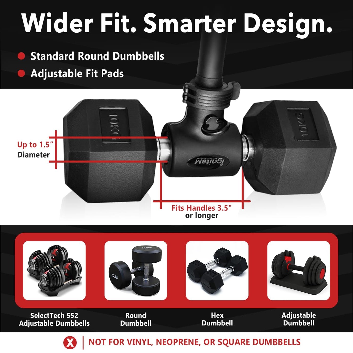 Dumbbell Barbell Converter Bar - Adjustable Dumbbell to Barbell Connector - Heavy Duty Steel Dumbbell Extension Bar with Secure Locking System - Non Slip Grip Handles - Home Gym Strength Training, 200 lb Capacity