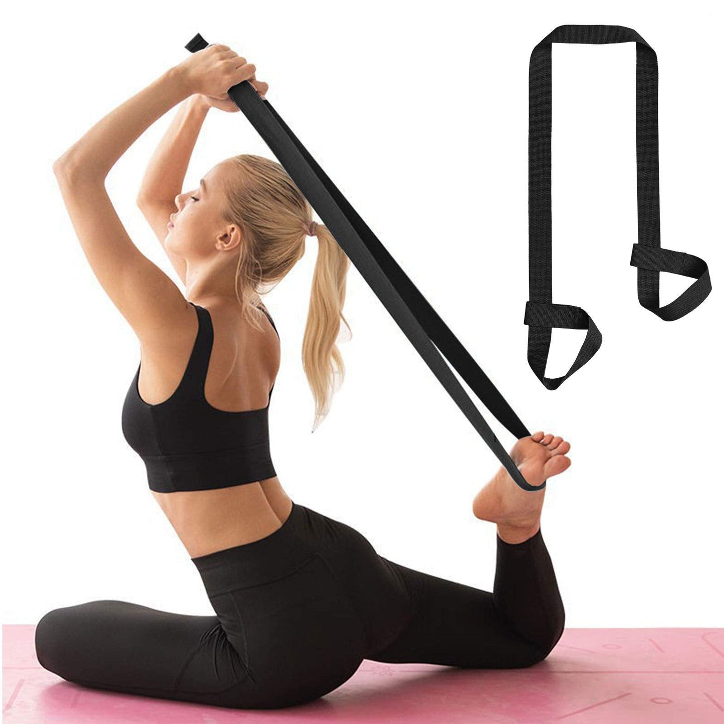 ZOOEASS Yoga Mat Strap, Adjustable Durable Yoga Mat Carrier & Stretching Strap, 5.9feet, Multiple Color Choices (Flower,5.9feet)