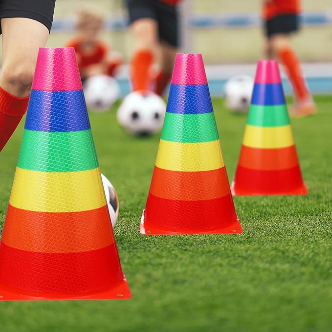 Candy Corn Ring Toss Game Plastic Cones 9 Inch Training Traffic Cones Sport Training Agility Field Marker for Youth Soccer Skating Practice