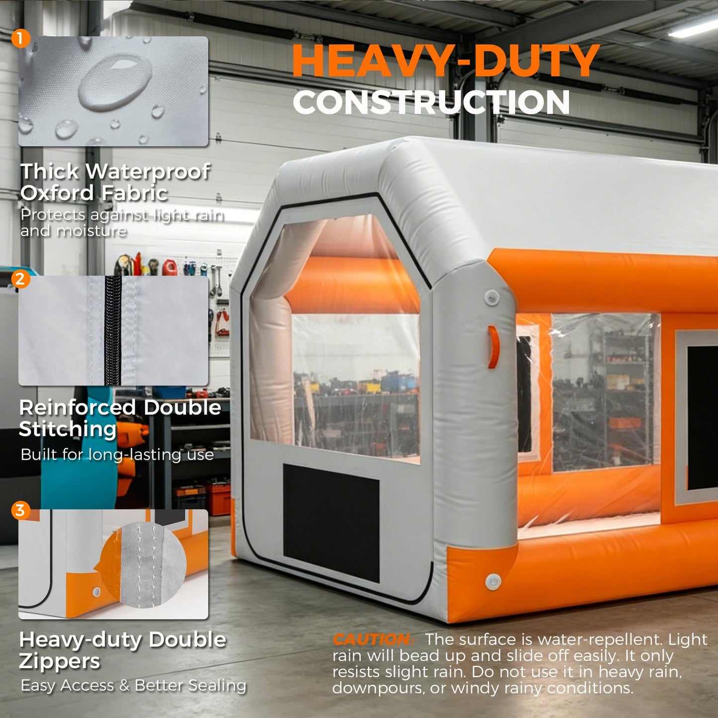 20x12x9ft Inflatable Paint Booth, Light Water-Resistant 210D Oxford Portable Spray Booth with 750W Blower, Professional Mobile Workshop for Car Parts, Furniture & Crafts, Dual Filtration