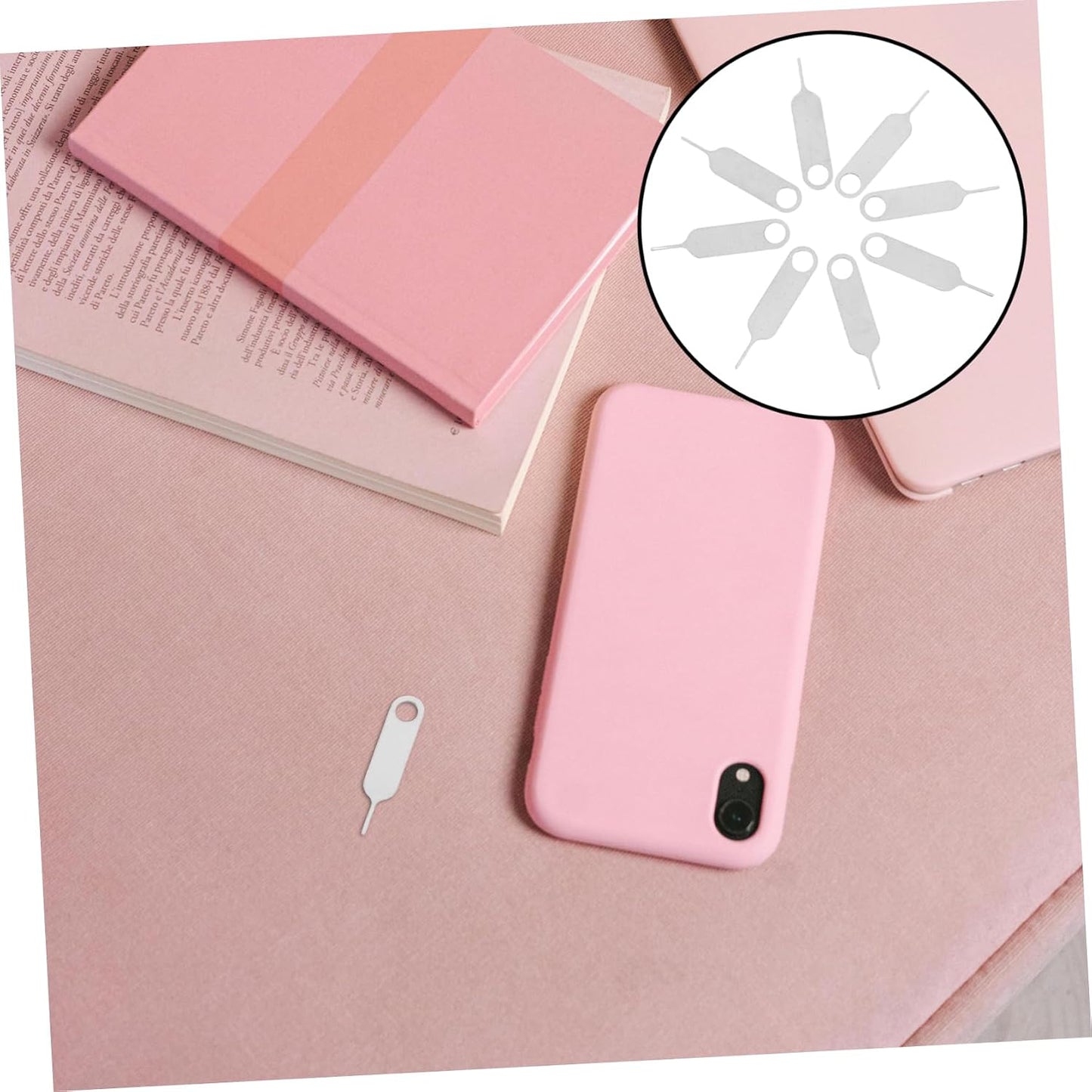 500pcs Housoutil Sim Card Removal Tool: Stainless Steel Pin - Stainless Steel Ejector Pin for Phone - Smooth Portable