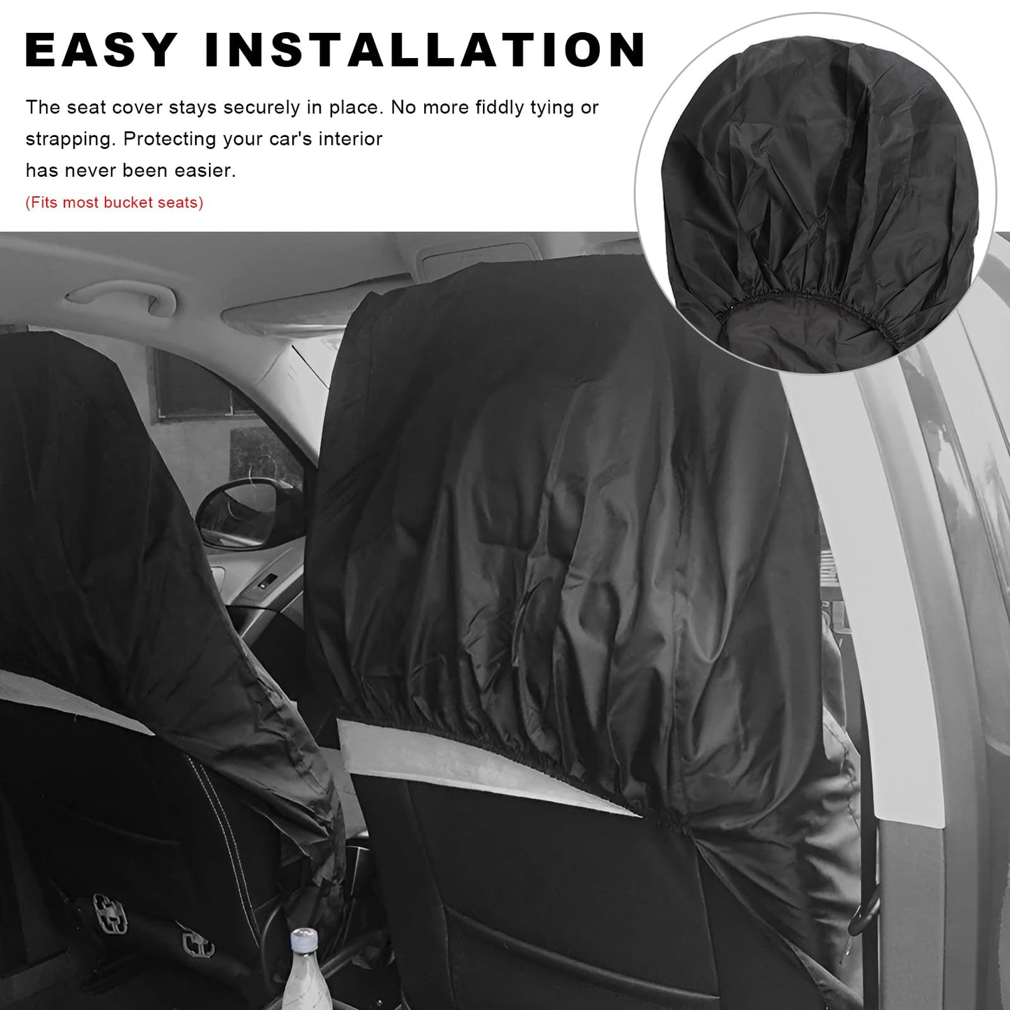JNXIJ 2PCS Car Seat Cover Protector, Waterproof Sweatproof Auto Protective Front Seat Cover, Universal Washable Vehicle Bucket Seats Protector for Gym Workout Running Swimming Hiking