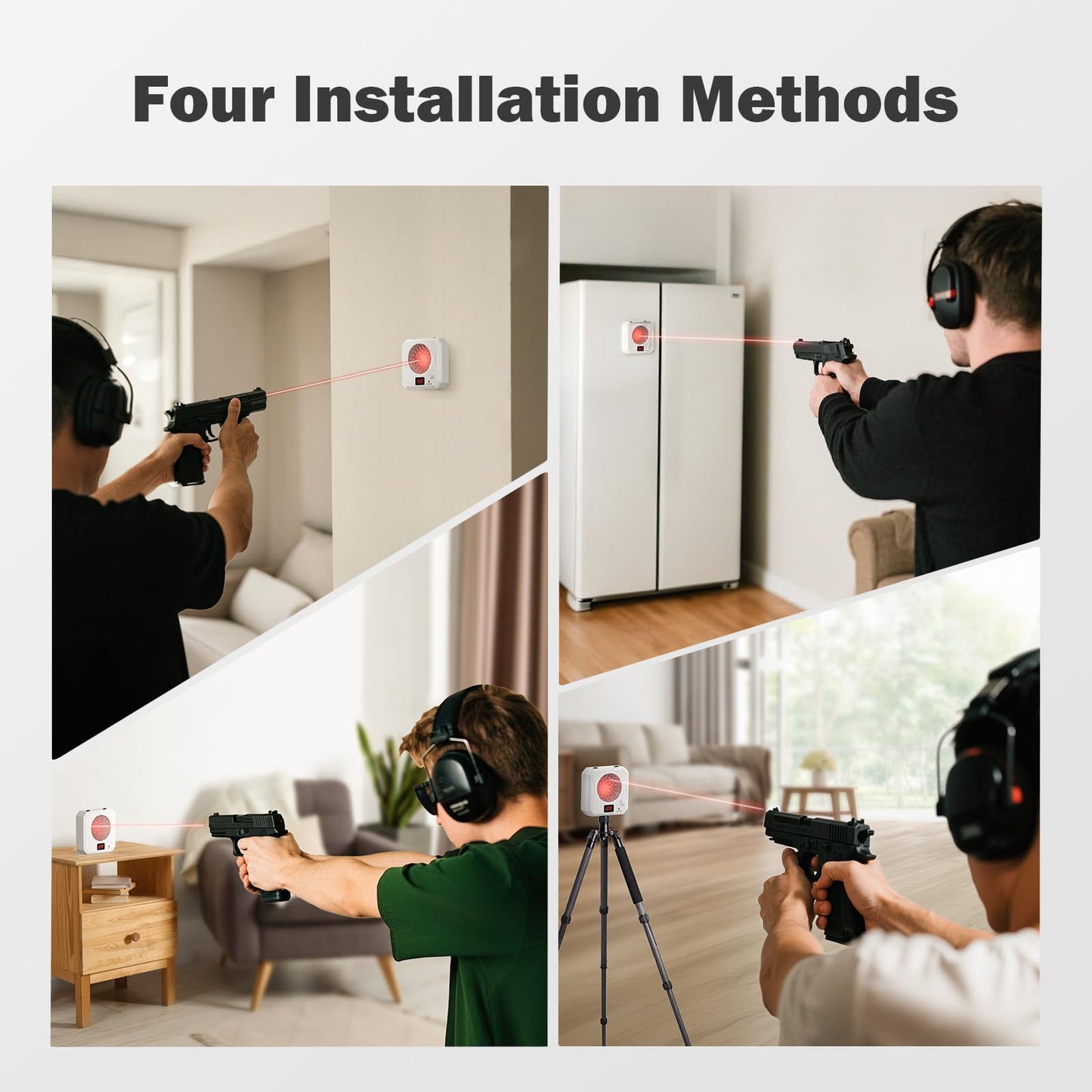 VSTRANICS 9mm Training Cartridge and Target Kit with Mute Mode Dry Fire Training System with 5 Difficulty Grade Portable Rechargeable Electronic Target for Shooting Training