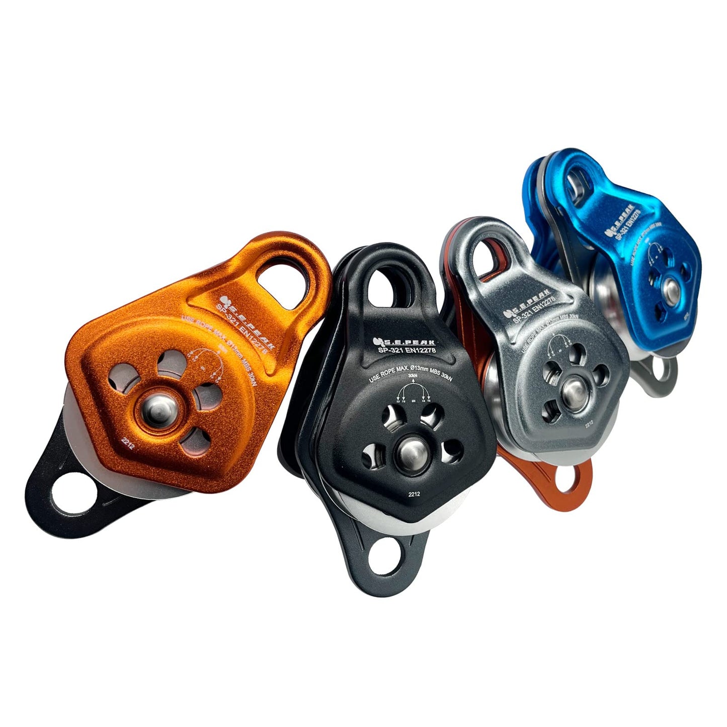 S.E.PEAK 30kN Upgraded Rescue Double Pulley Sheave with Swing Plate,CE High Strength Pulley for Backyard Zipline, Climbing, Rock Rescue Lifting, Hauling, Fit Rope up to 13 mm/Holds Up to 6750lbs,Blue